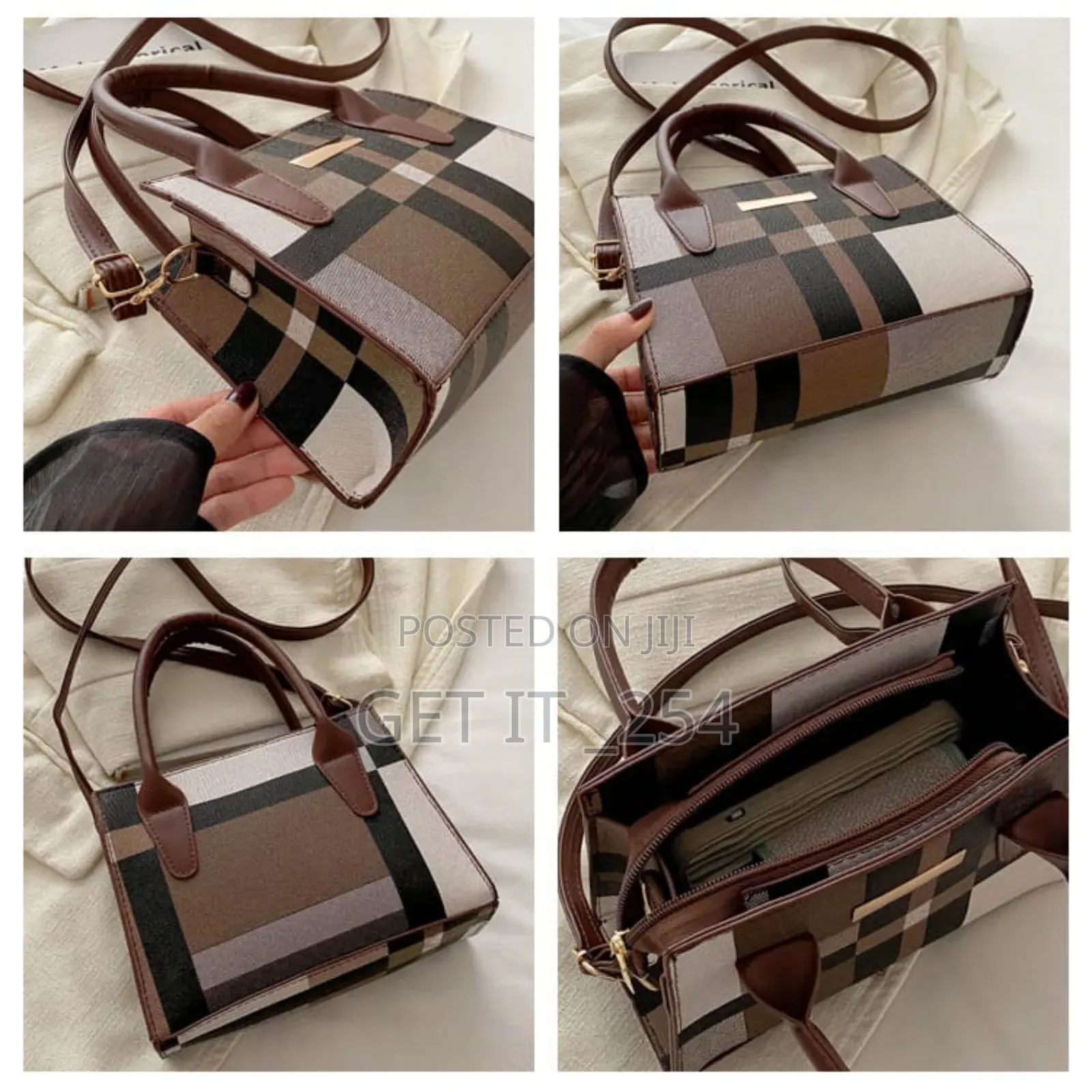 *Trend Fashion Collision Color Check Bagsize 22×9×16cm

👉🏾
