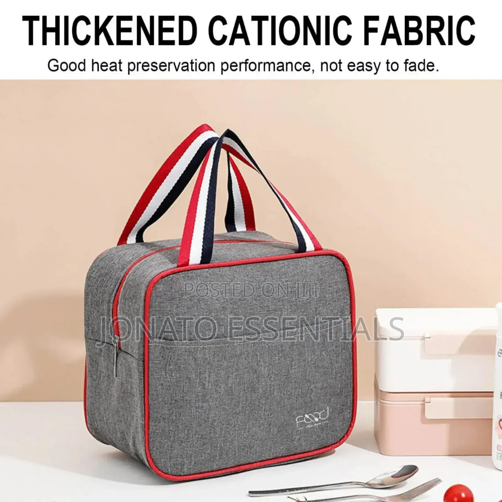 6l Insulated Square Lunch Bag With Carry Handles