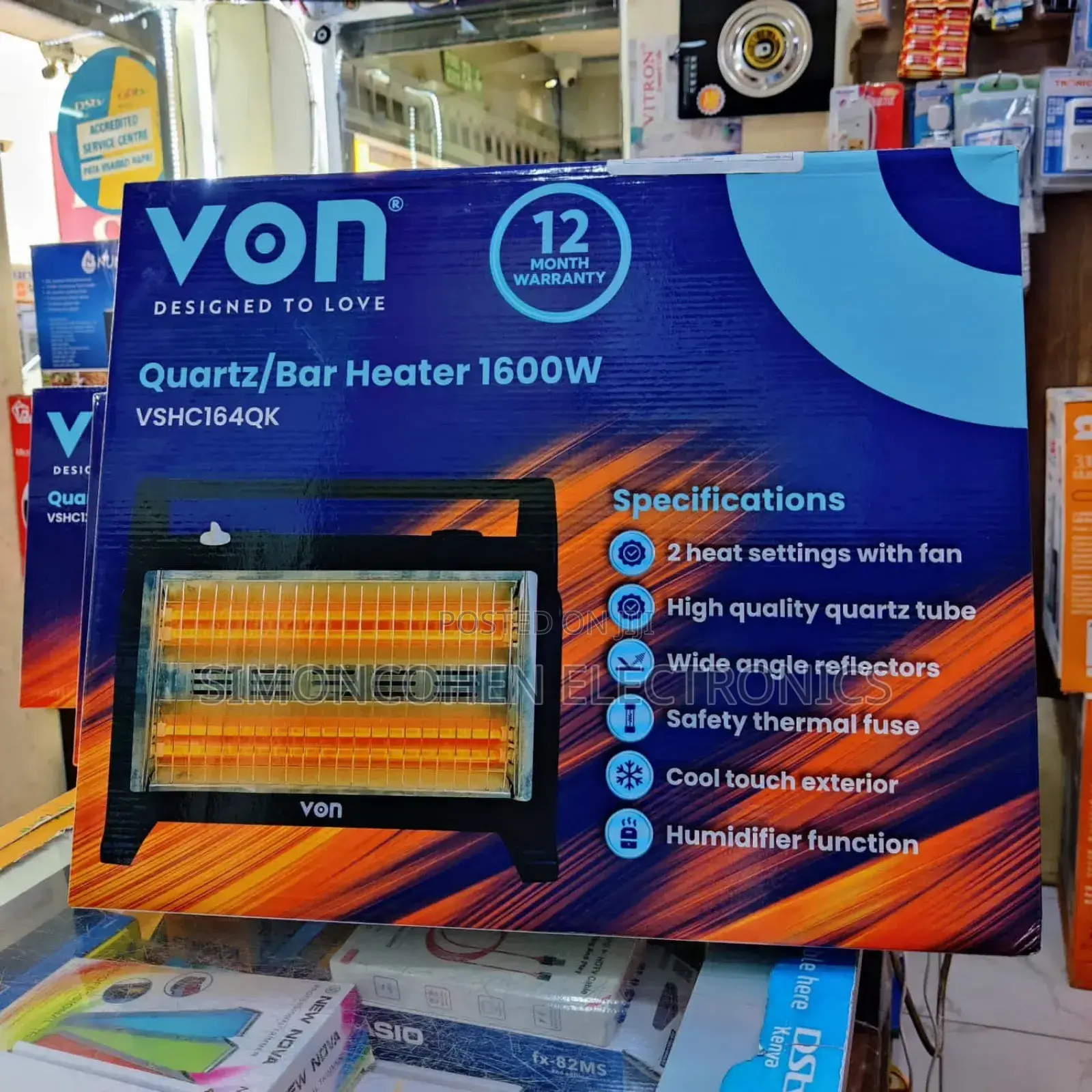 Von Quartz Heater 1600w