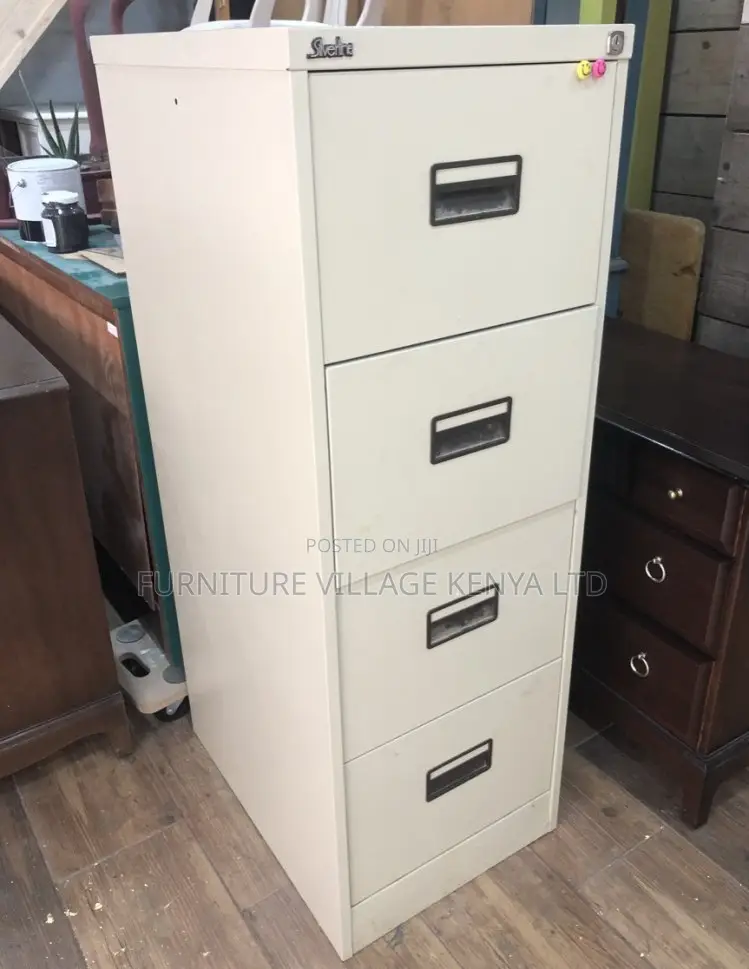 Cabinets:Office Lockable Four-Drawer Storage Organizer Unit