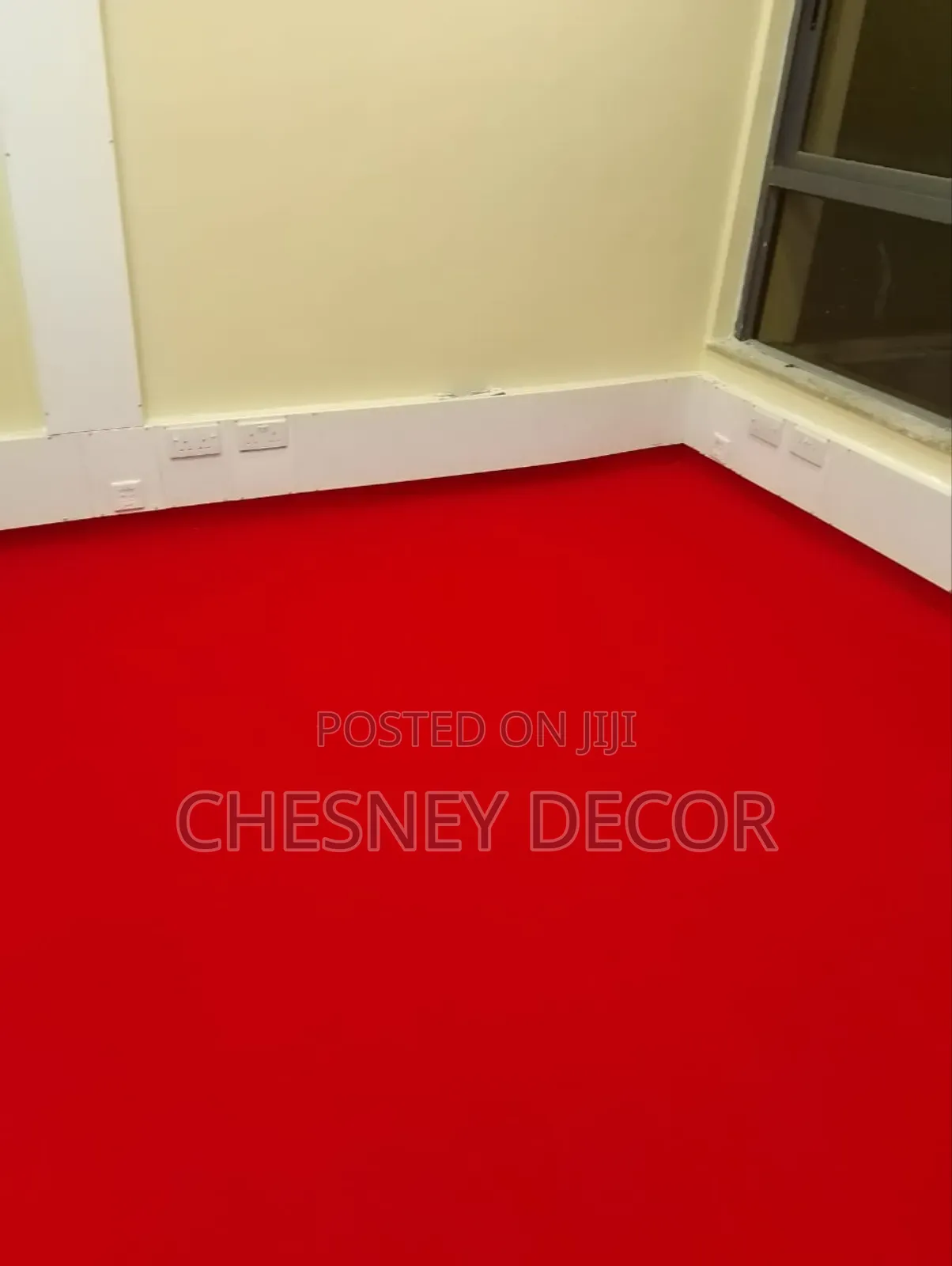 Bright Red Office Delta Carpet