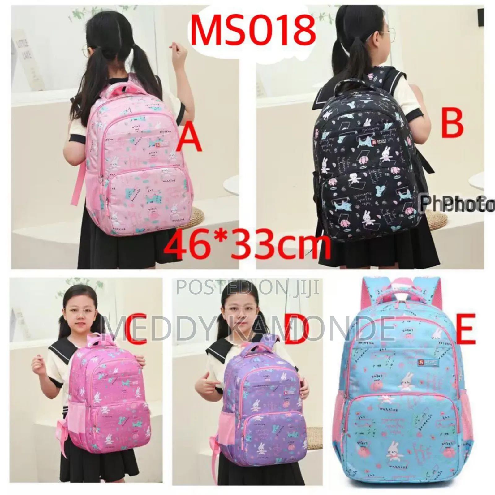 Kids Blue Pink School Bag