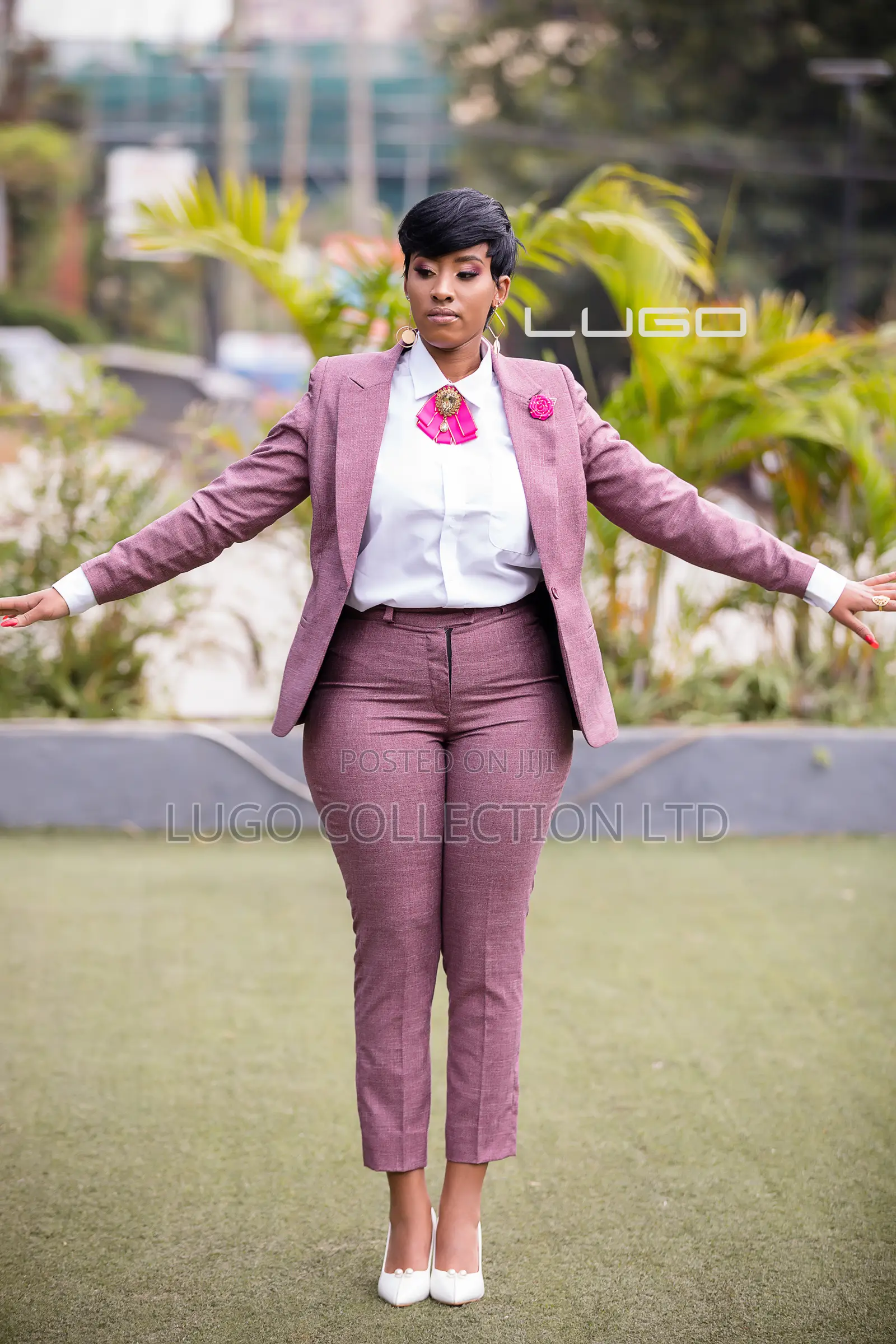 Women Pink Trouser Suit