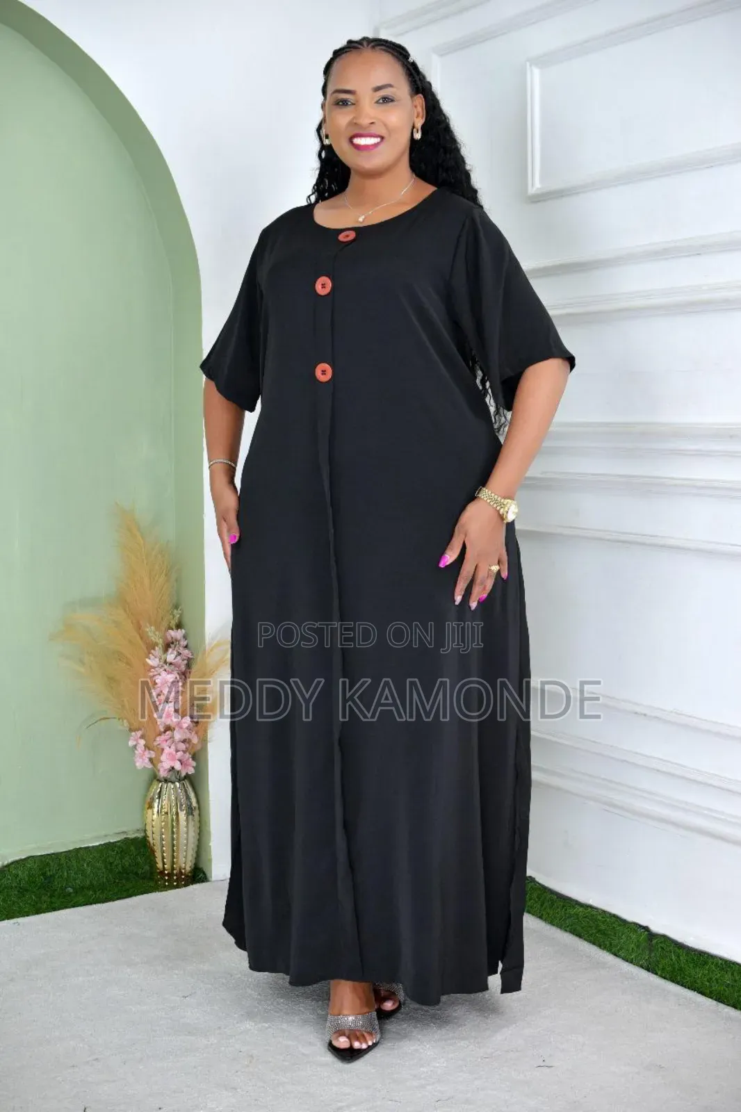 Orange Black Free Event Long Dress