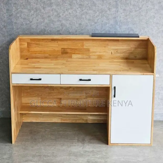 Office Furniture:1.8 Meter Reception Table With Natural Wood