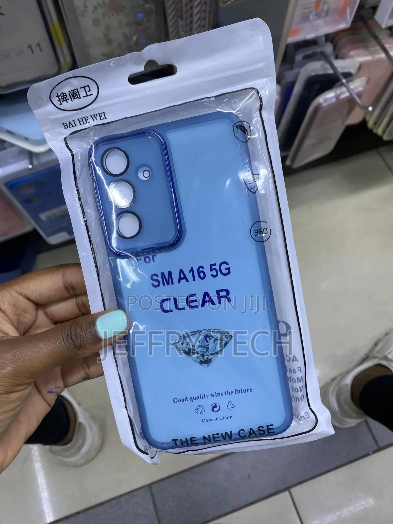 Nijiadi Samsung Galaxy A16 Case Silicone Clear Blue Case