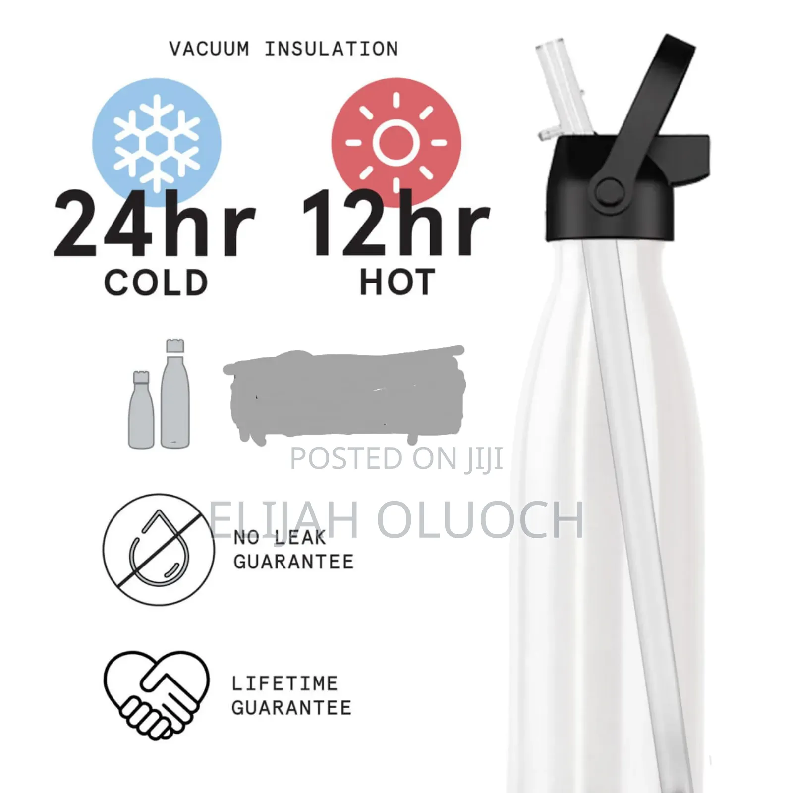 750ml Hot Cool Straw Thermocup Bottle