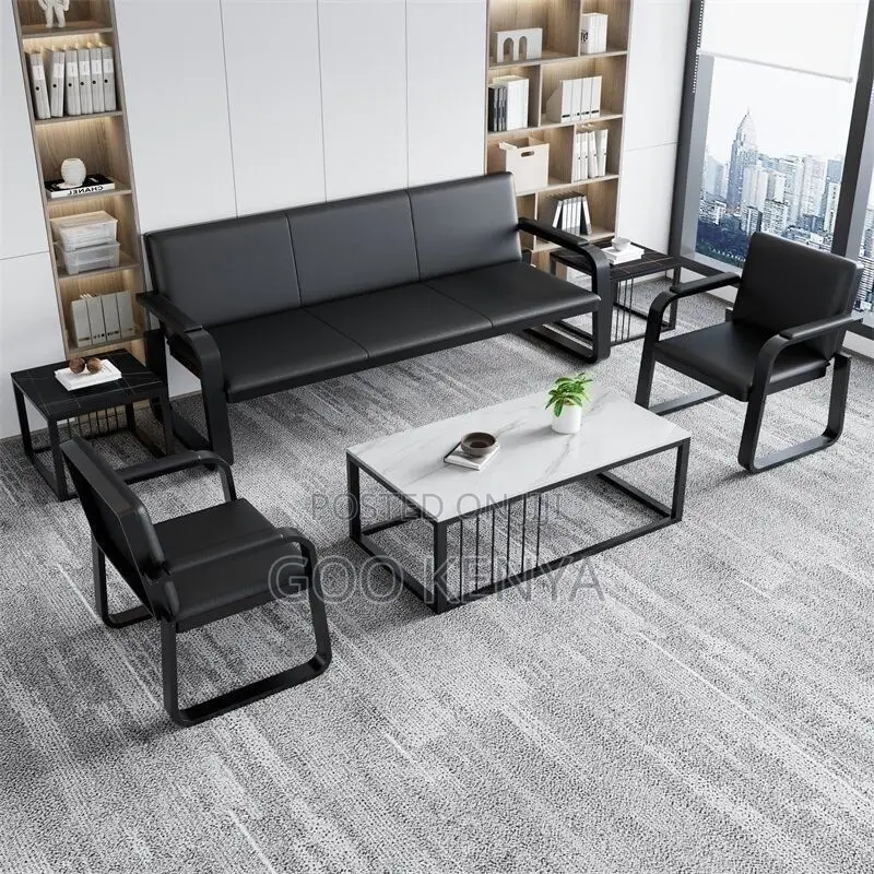 Office Sofas Modern 5-Seat Black Waiting Room Chair