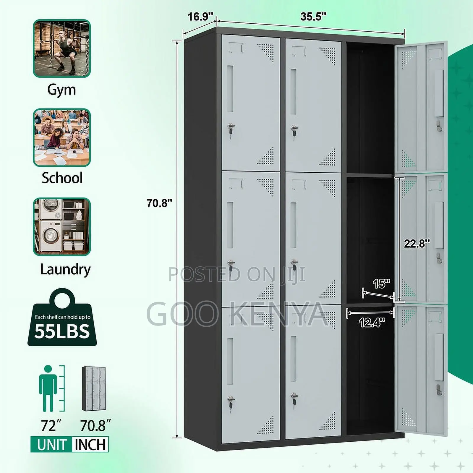 Office Cabinet ; 9-Compartment Steel Locker Cabinet