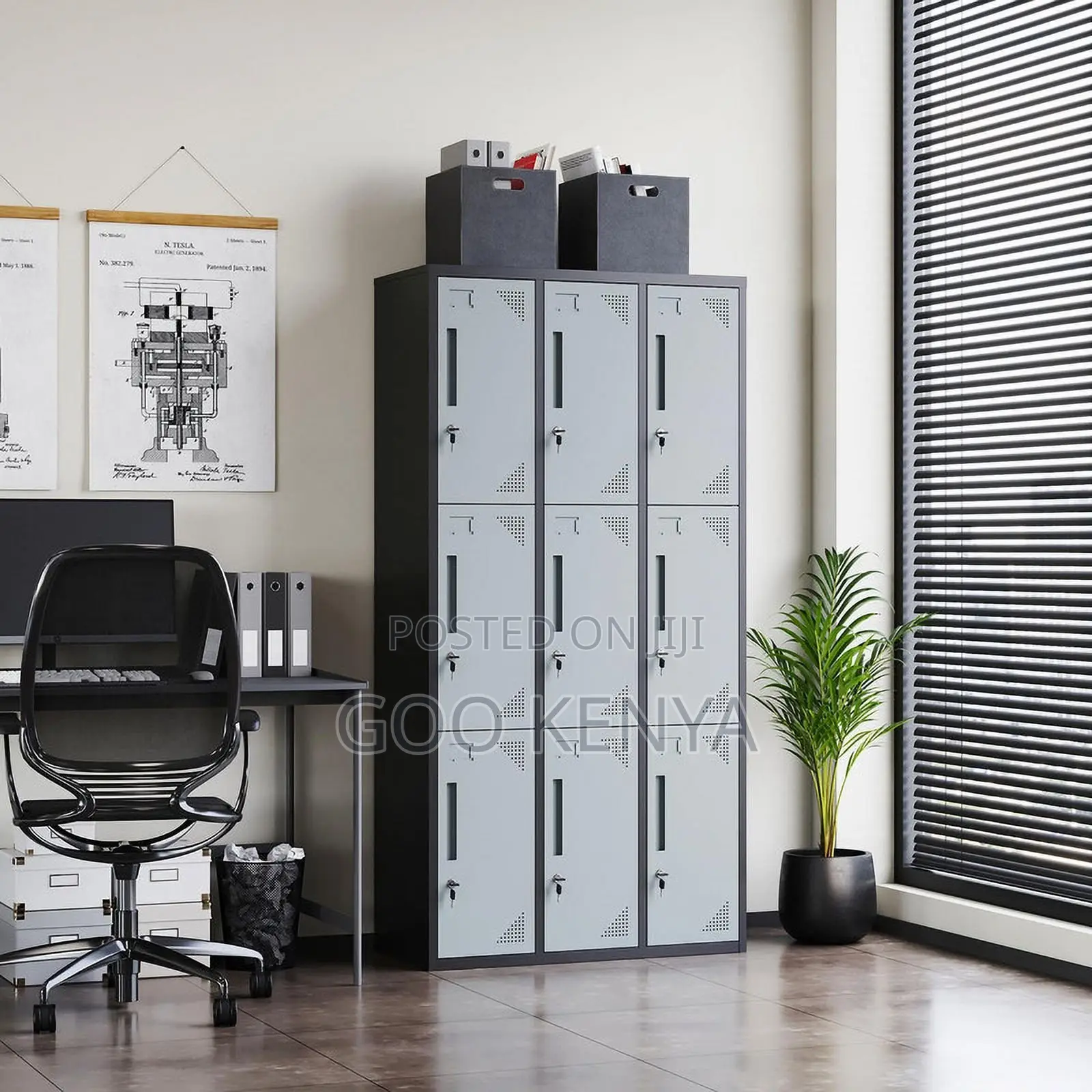 Office Cabinet ; 9-Compartment Steel Locker Cabinet