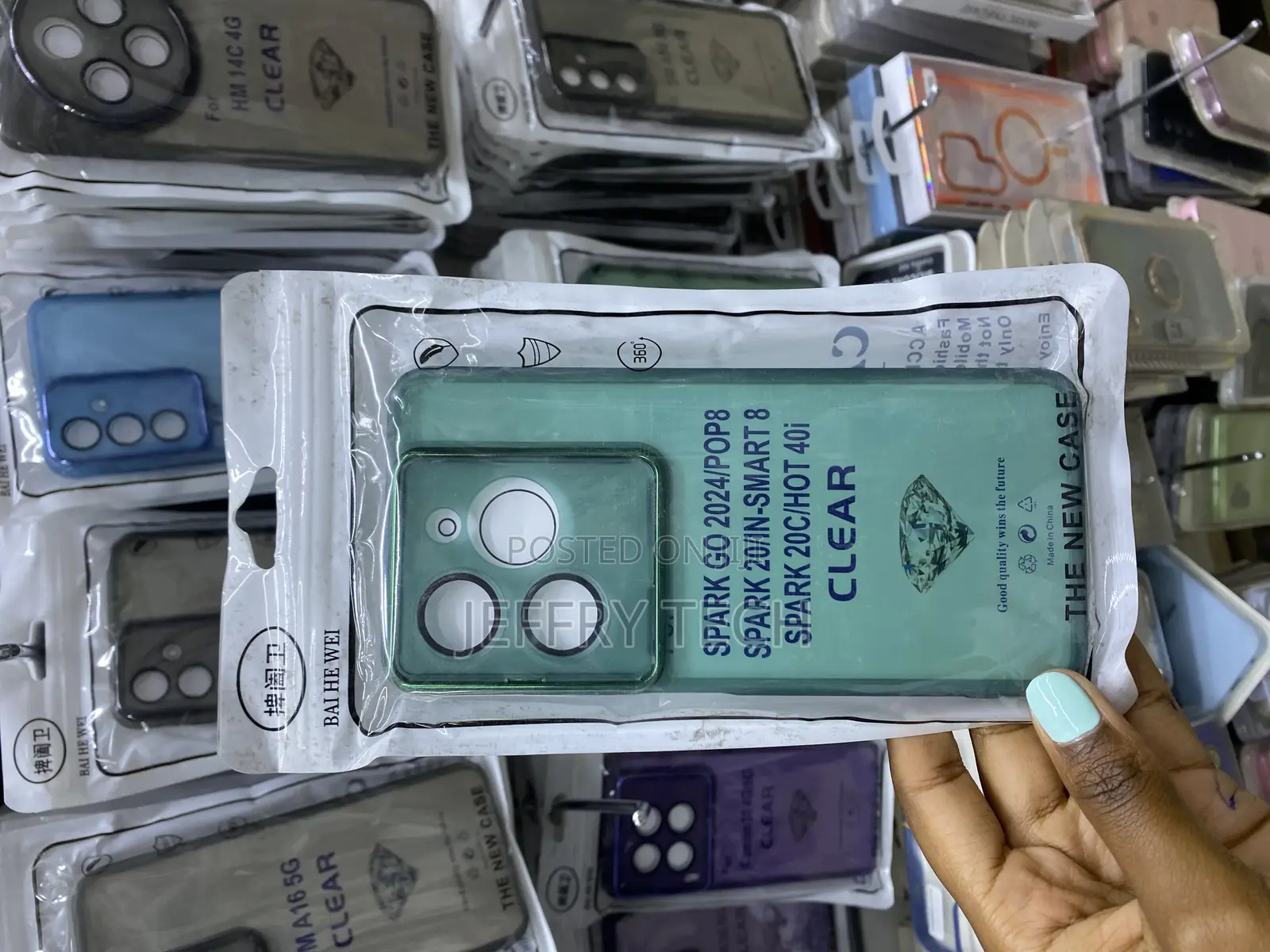 Funkyfits Green Clear Case for Tecno Spark Go Transparent