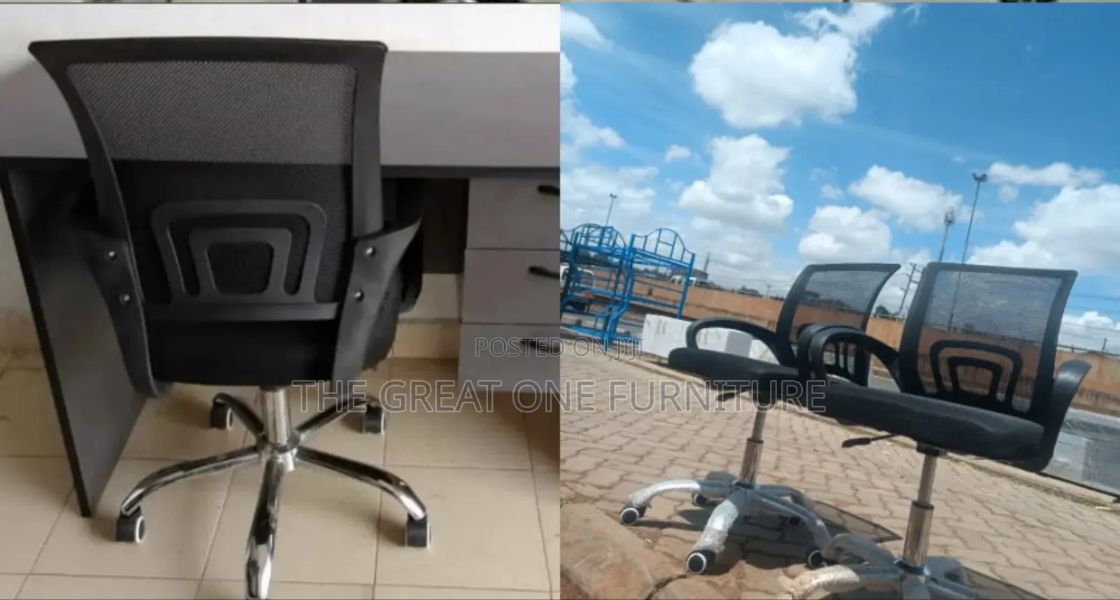 1m Gray Office Desk With Drawers Plus Mesh Office Chair Hy8k
