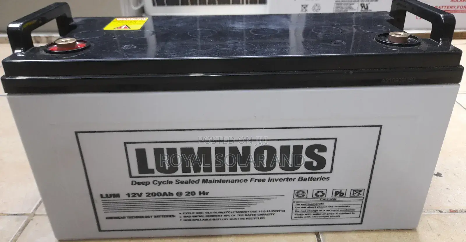 200ah 12v Luminous Solar Battery