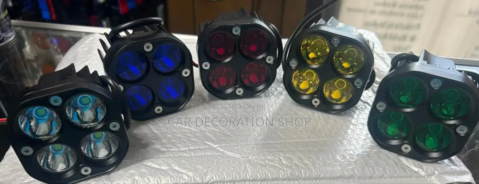 2pc Colored 4led Fog Light in Green,Blue,Red,Clear