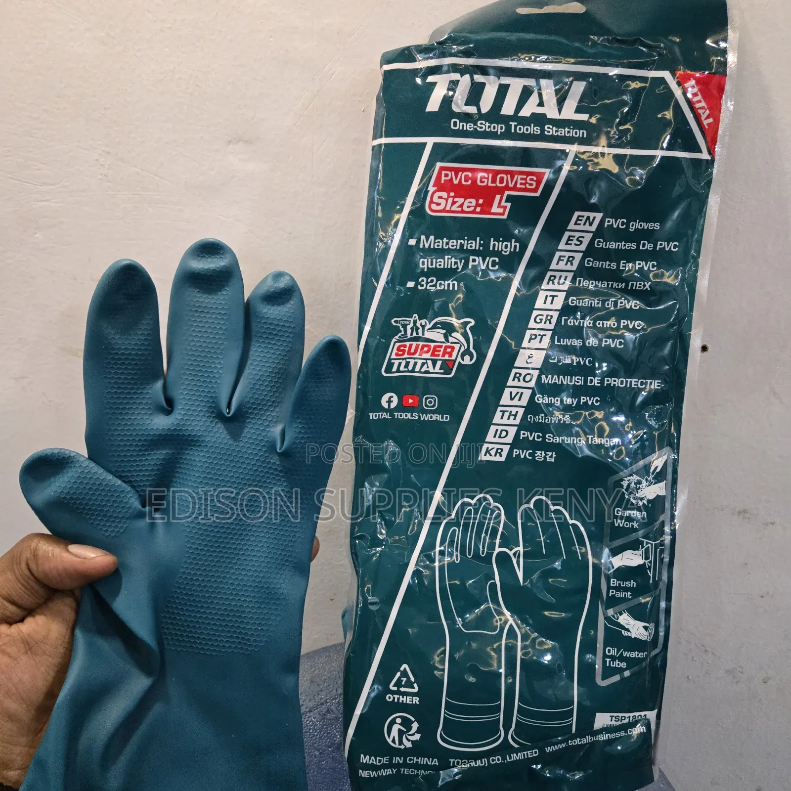 Total PVC Gloves Cleaning Dish Washing Gloves Heavy Duty