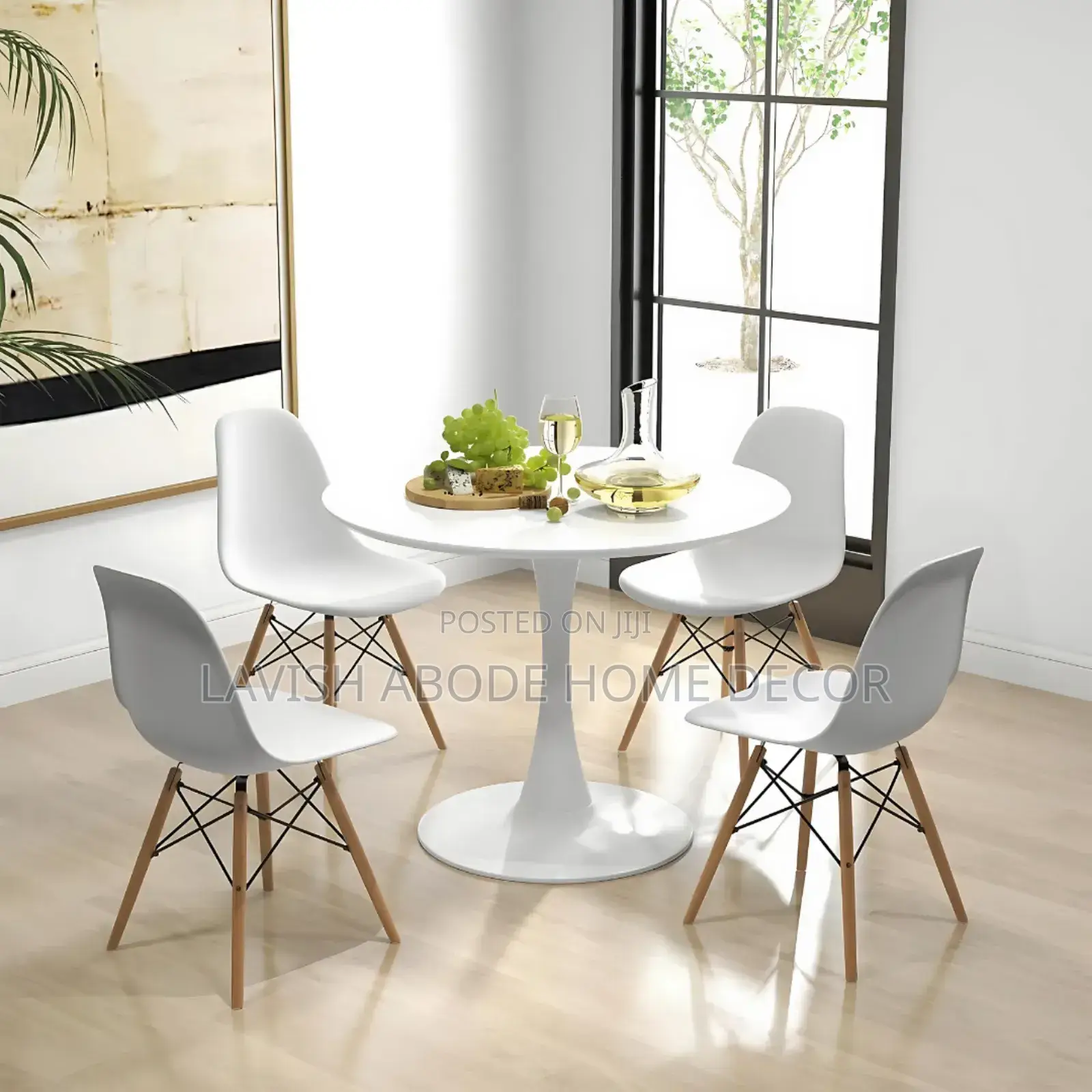 4 Chair Dining Set With Circular Table