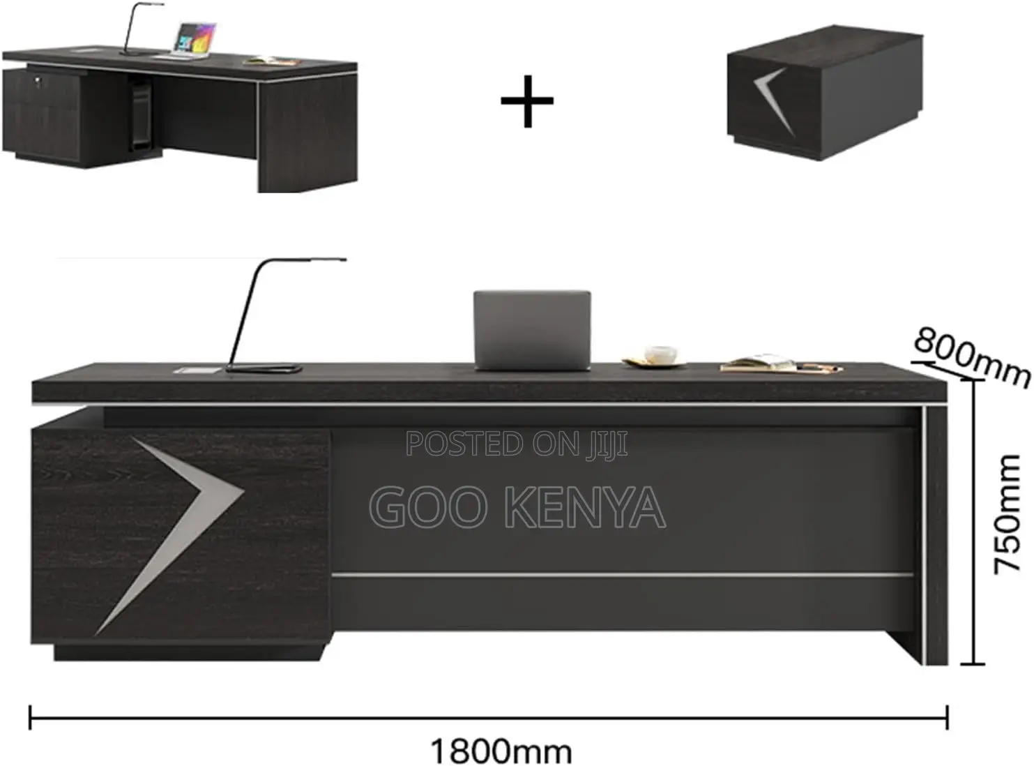 Office Desk ; 1600mm L-Shaped Executive Desk