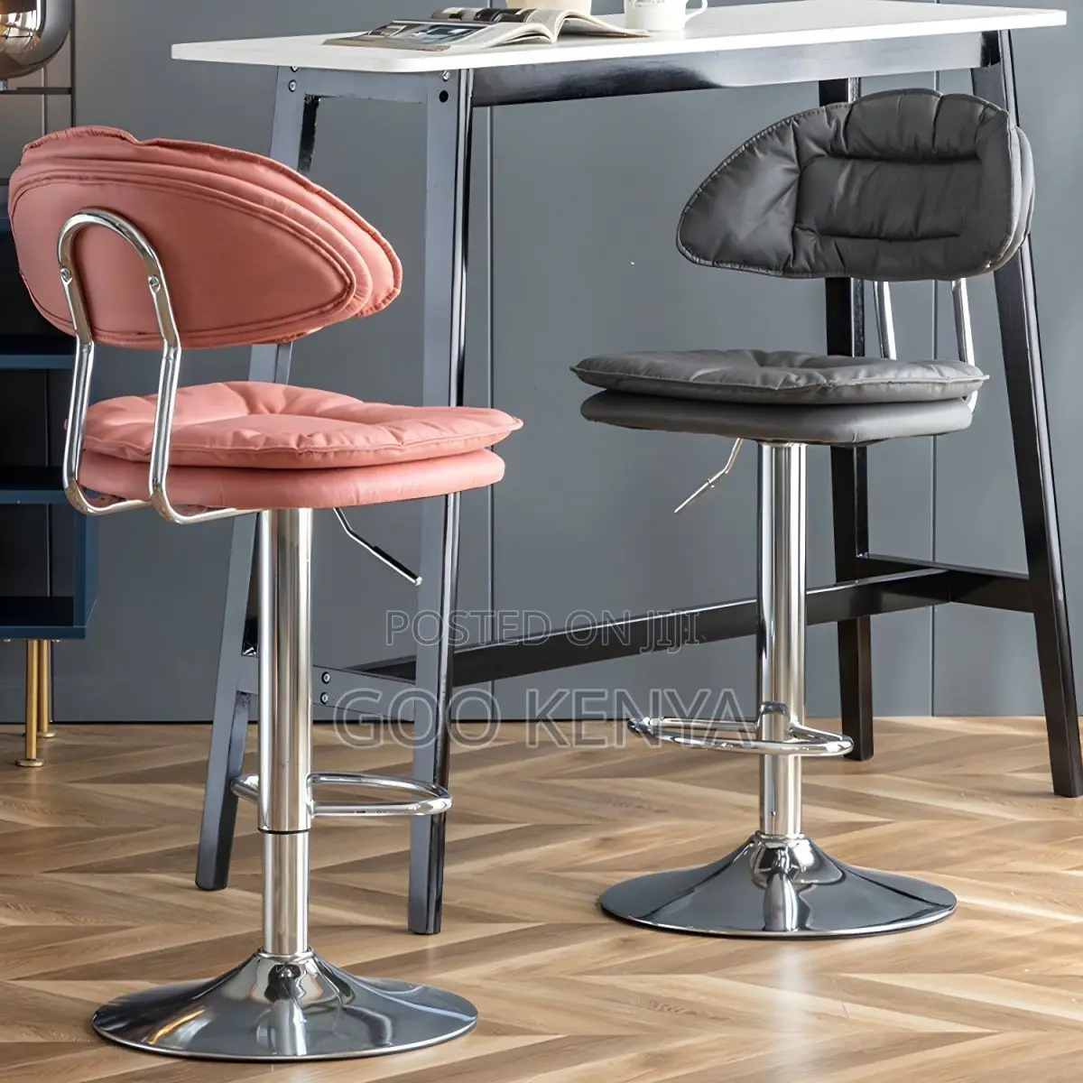 Home Chair ; Leather Adjustable Barstool