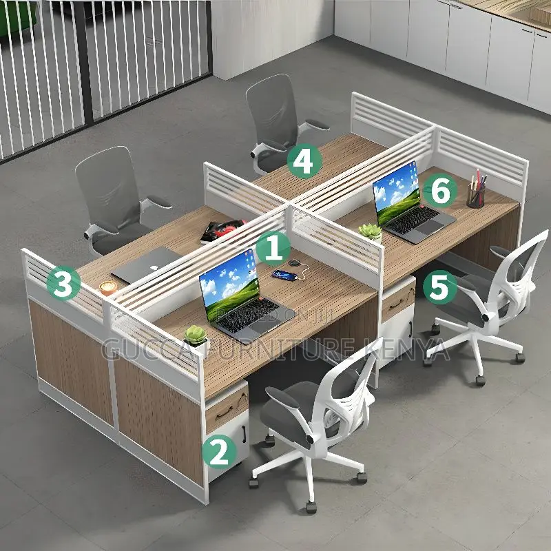 Workstation: Spacious Office Workstation for 4-People