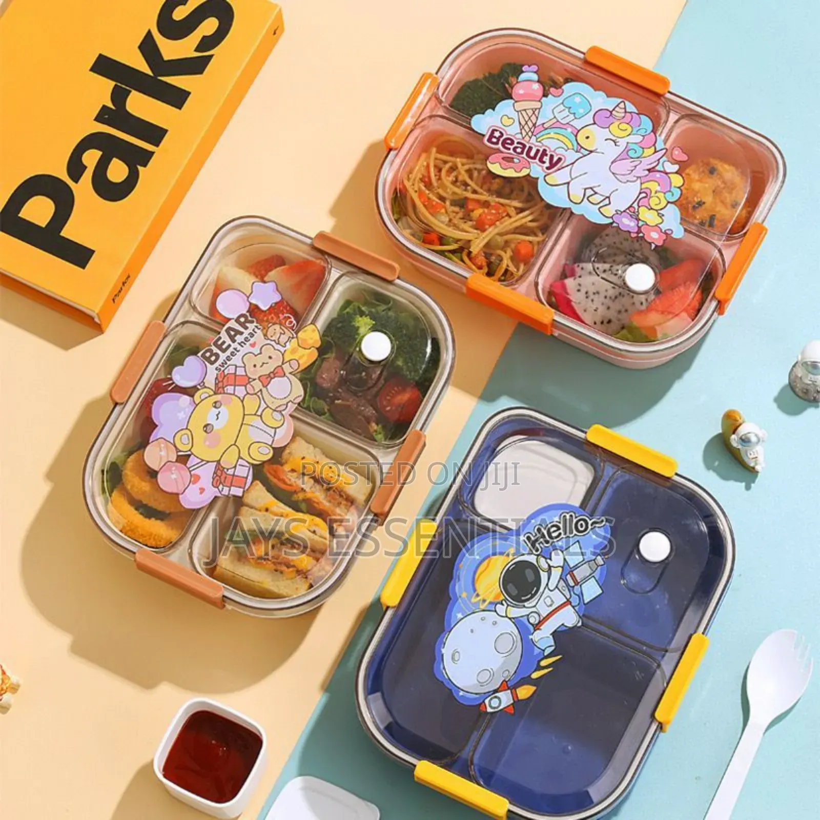 Partitioned Lunch Snack Box With Acrylic Lid