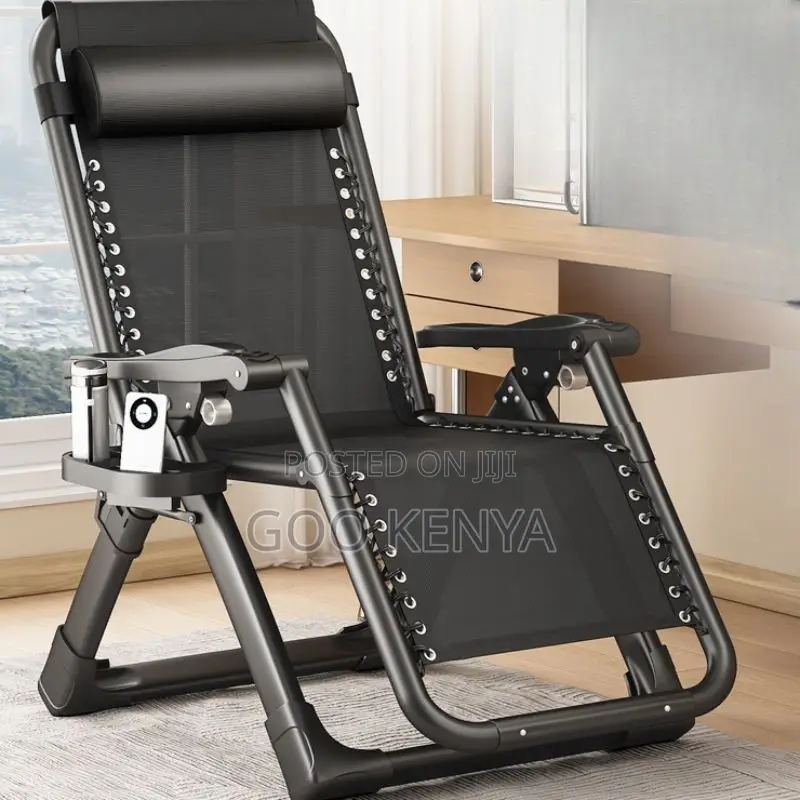 Home Chair ; Silver Cushioned Fold Away Chair