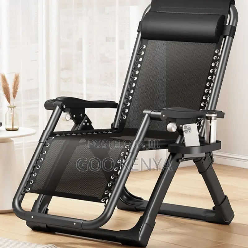 Home Chair ; Silver Cushioned Fold Away Chair
