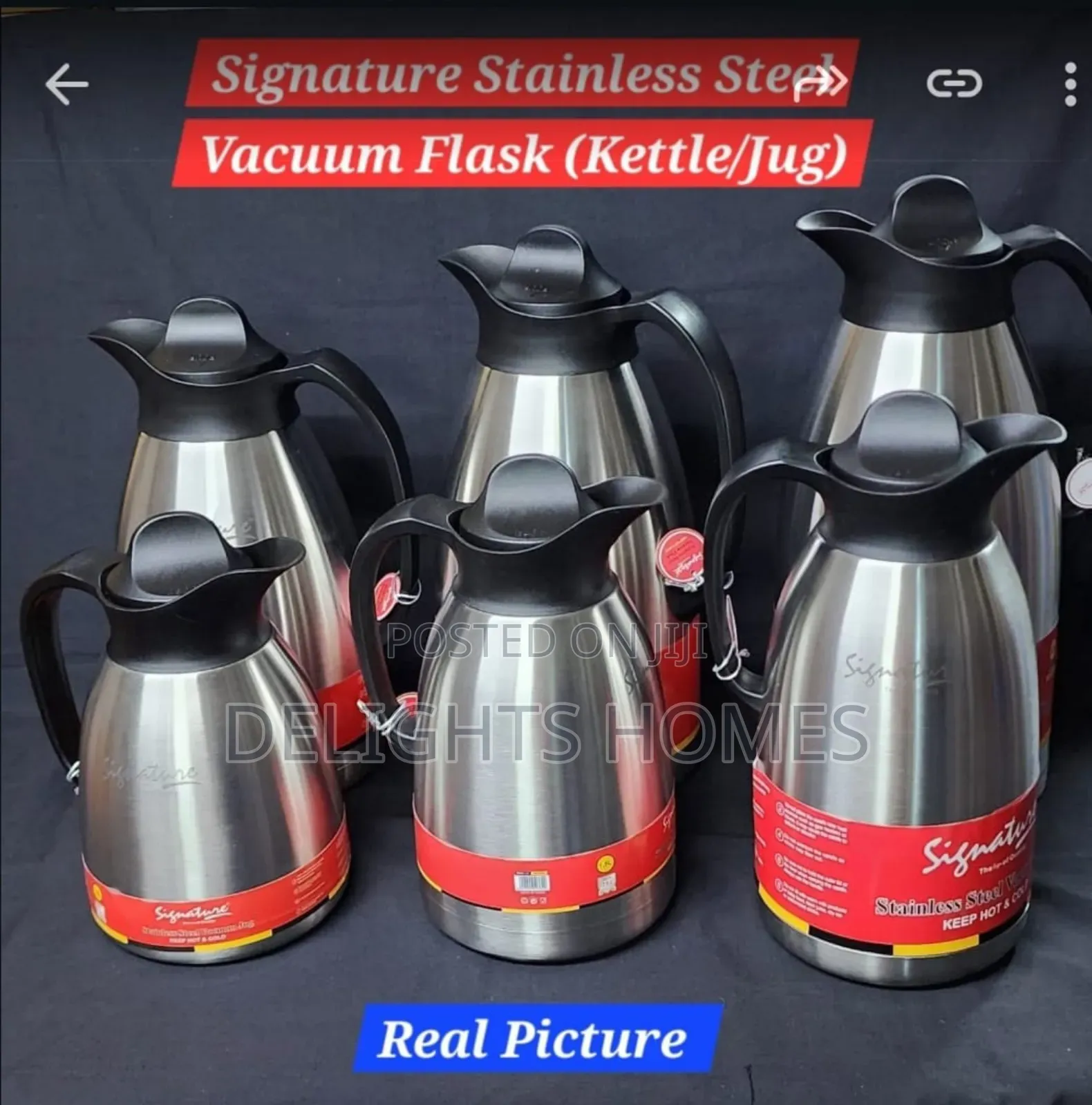 Signature Stainless Steel 1l Vacuum Flask/Kettle Jug (Be)