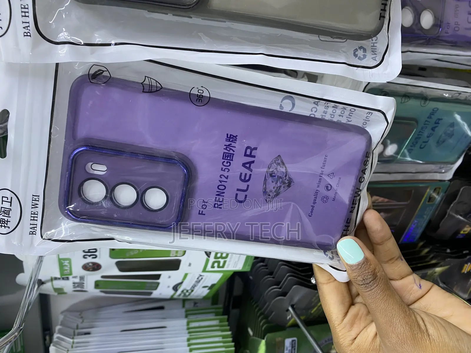 Electro-Weideworld Purple Clear Oppo Reno 12 5g Hard Case