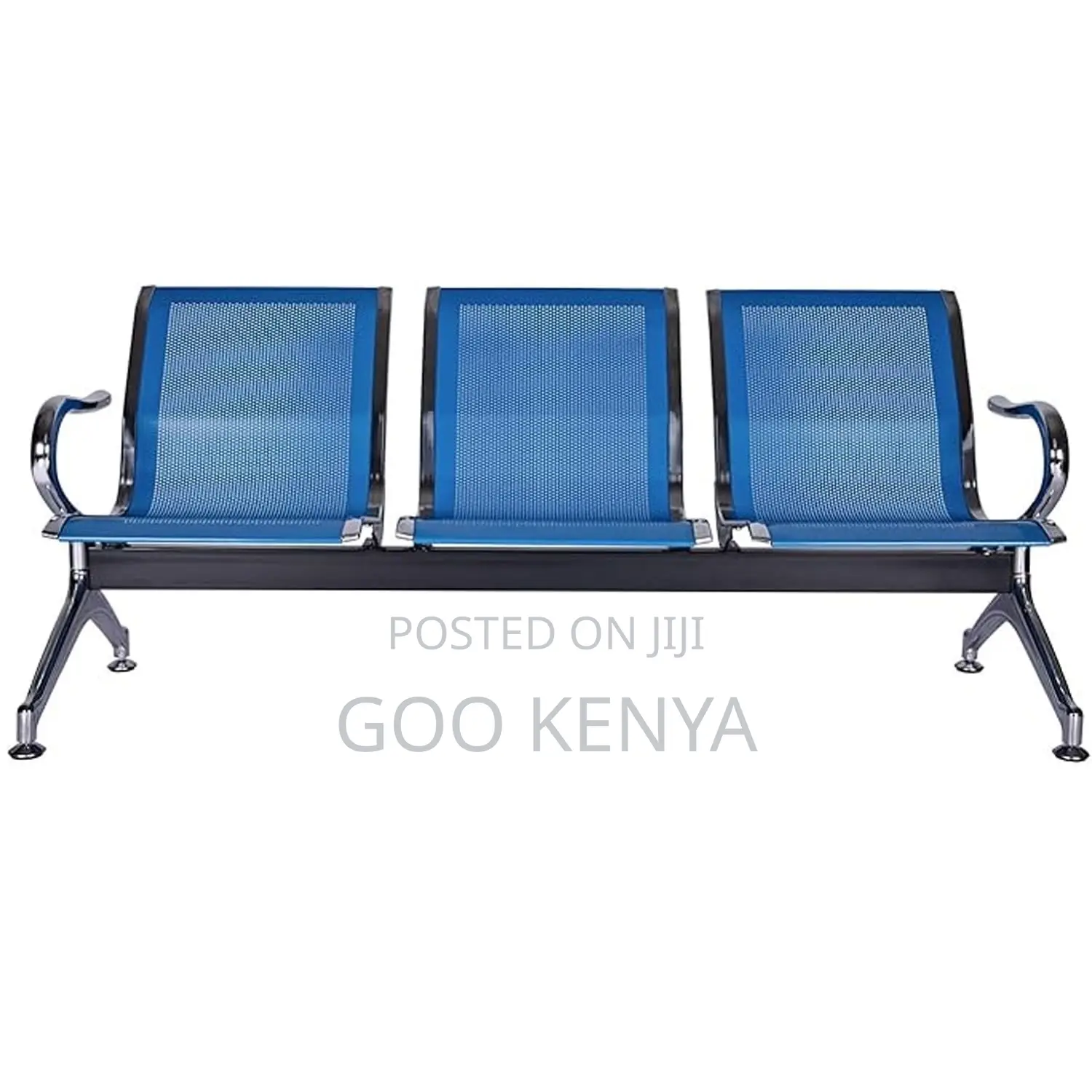 Office Bench ; 3-Link Reception Steel Waiting Bench