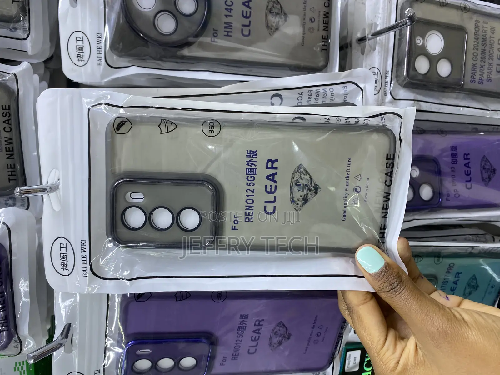 Gorilion Gray Transparent Crystal Clear Case Oppo Reno 12 5g