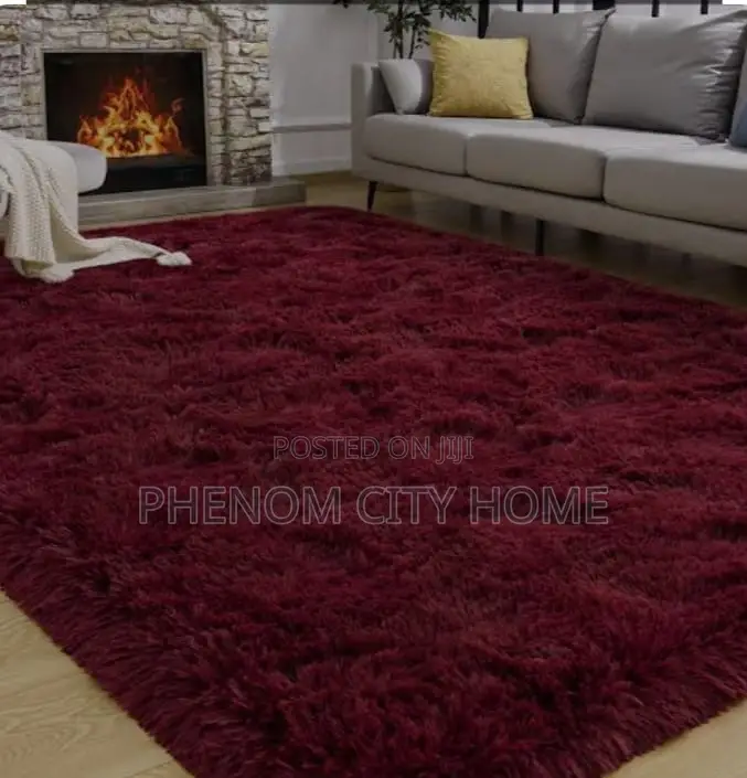 Fluffy Maroon Soft Carpets