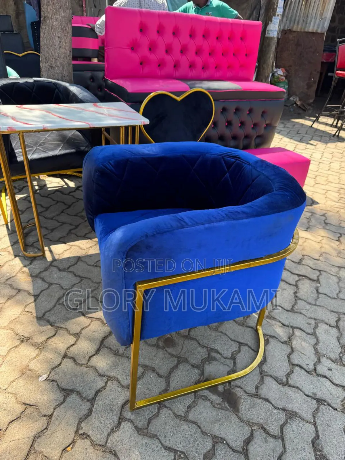 Blue Manicure Styling Chairs
