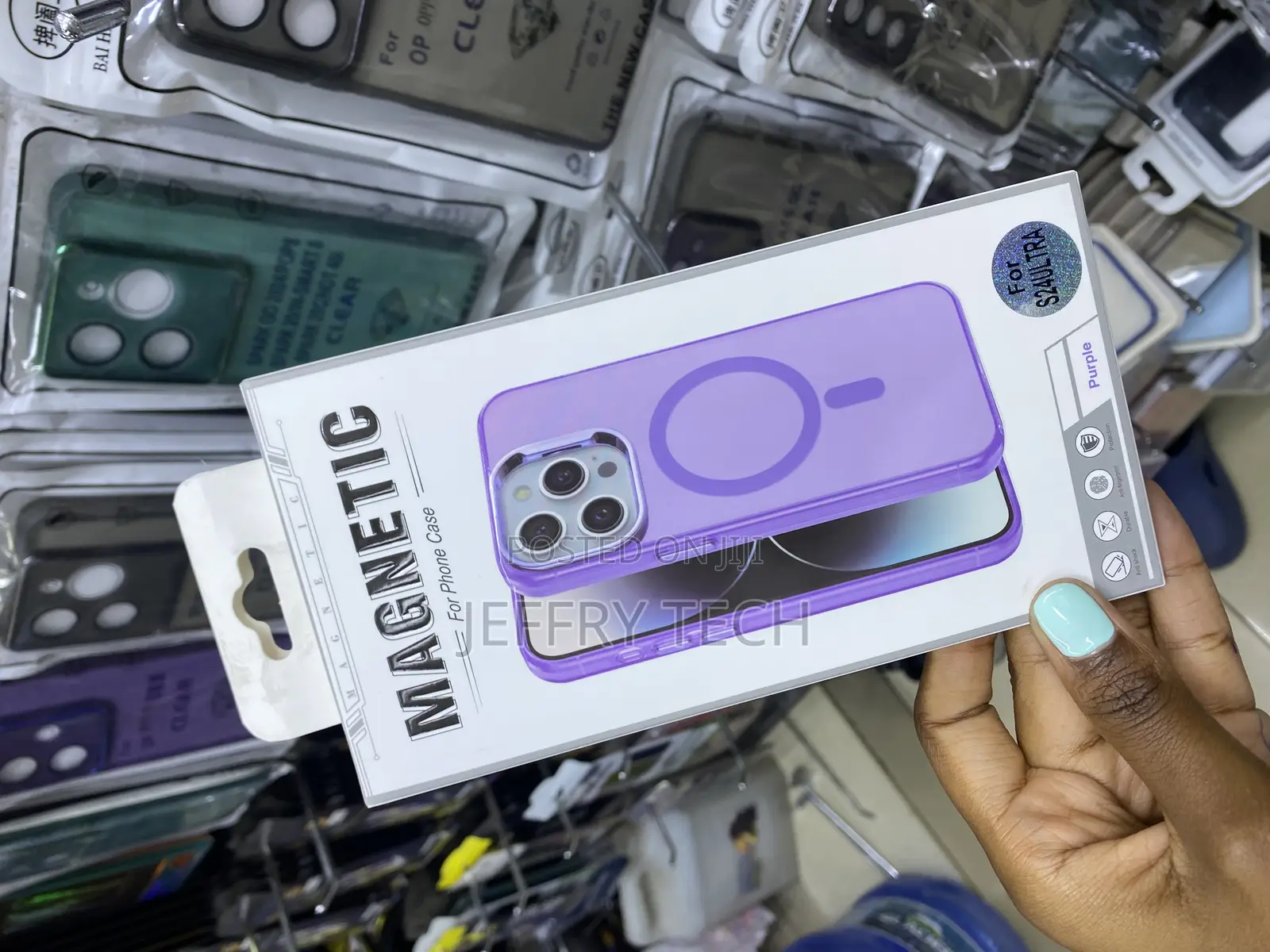 Hurgoer Samsung Galaxy S24 Ultra Magsafe Clear Purple Case