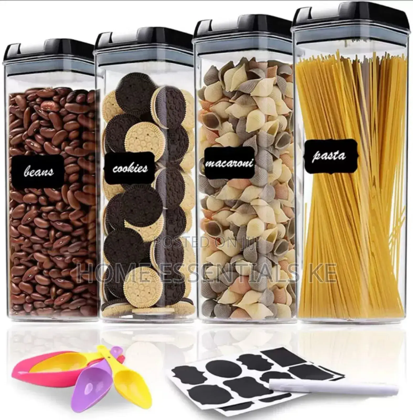 *4pcs Acrylic Cereal Food/Pantry Storage Conts 1.9l