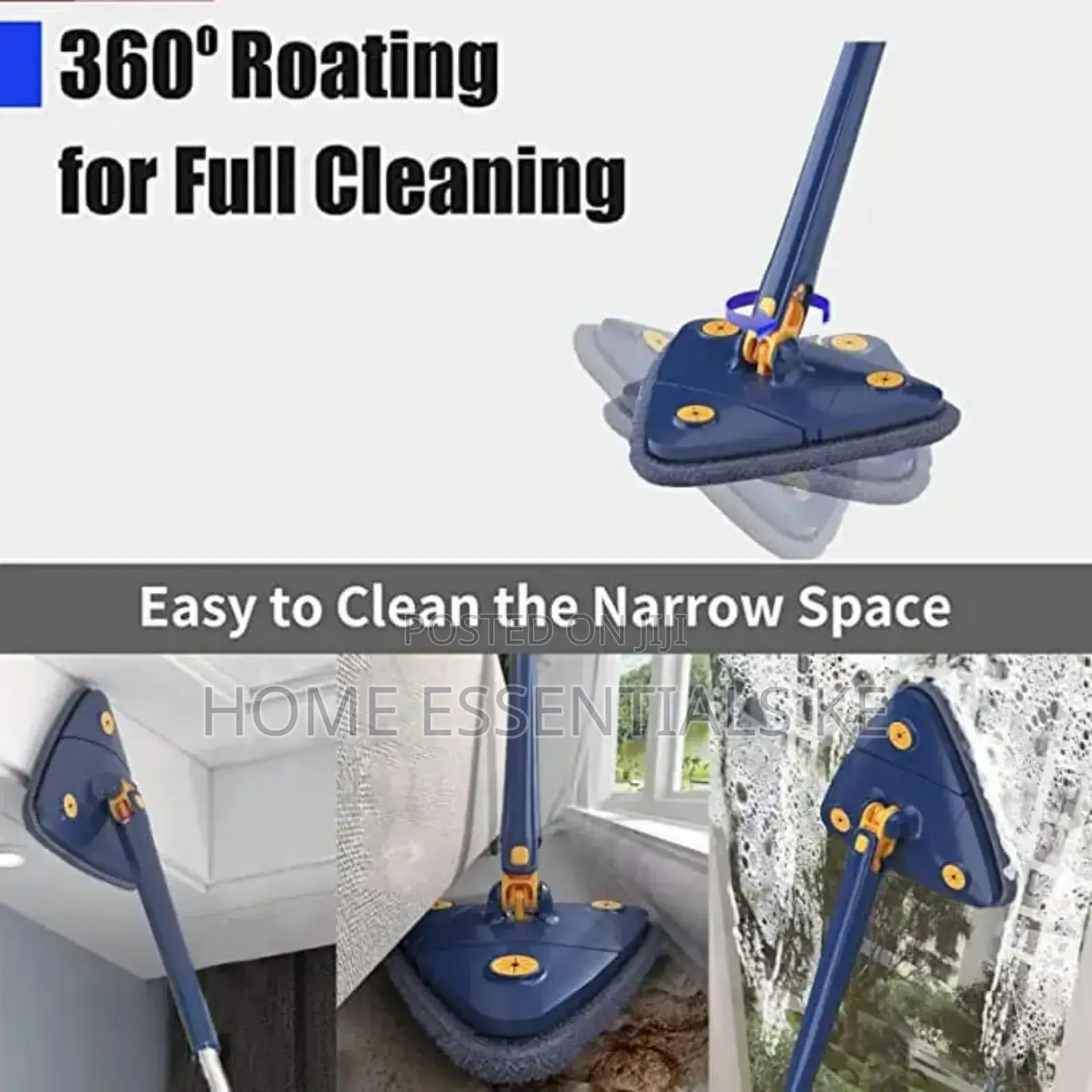 *Triangle Mop 360 Rotatable Extendable Adjustable Mop