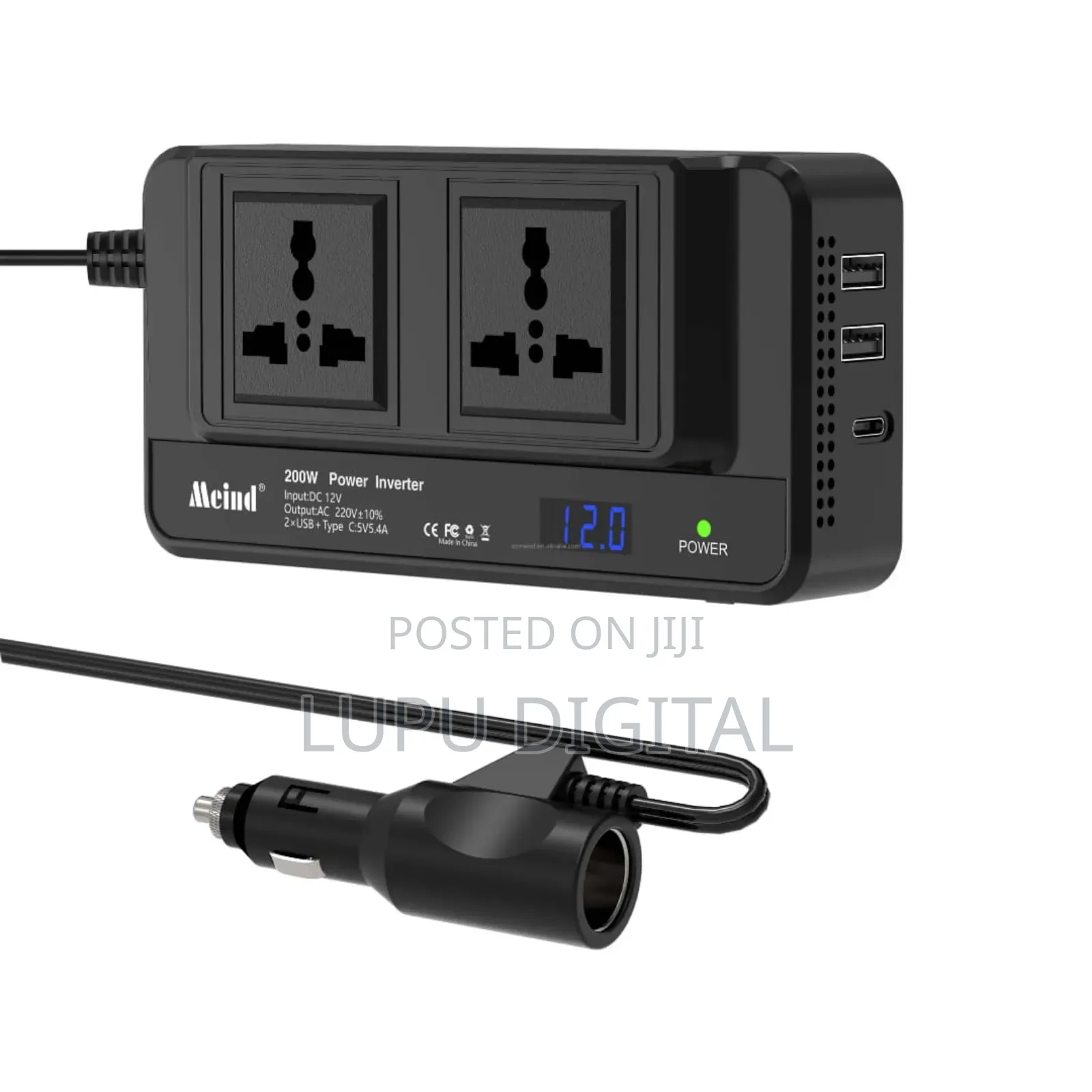 Type C Port 200w Car Inverter