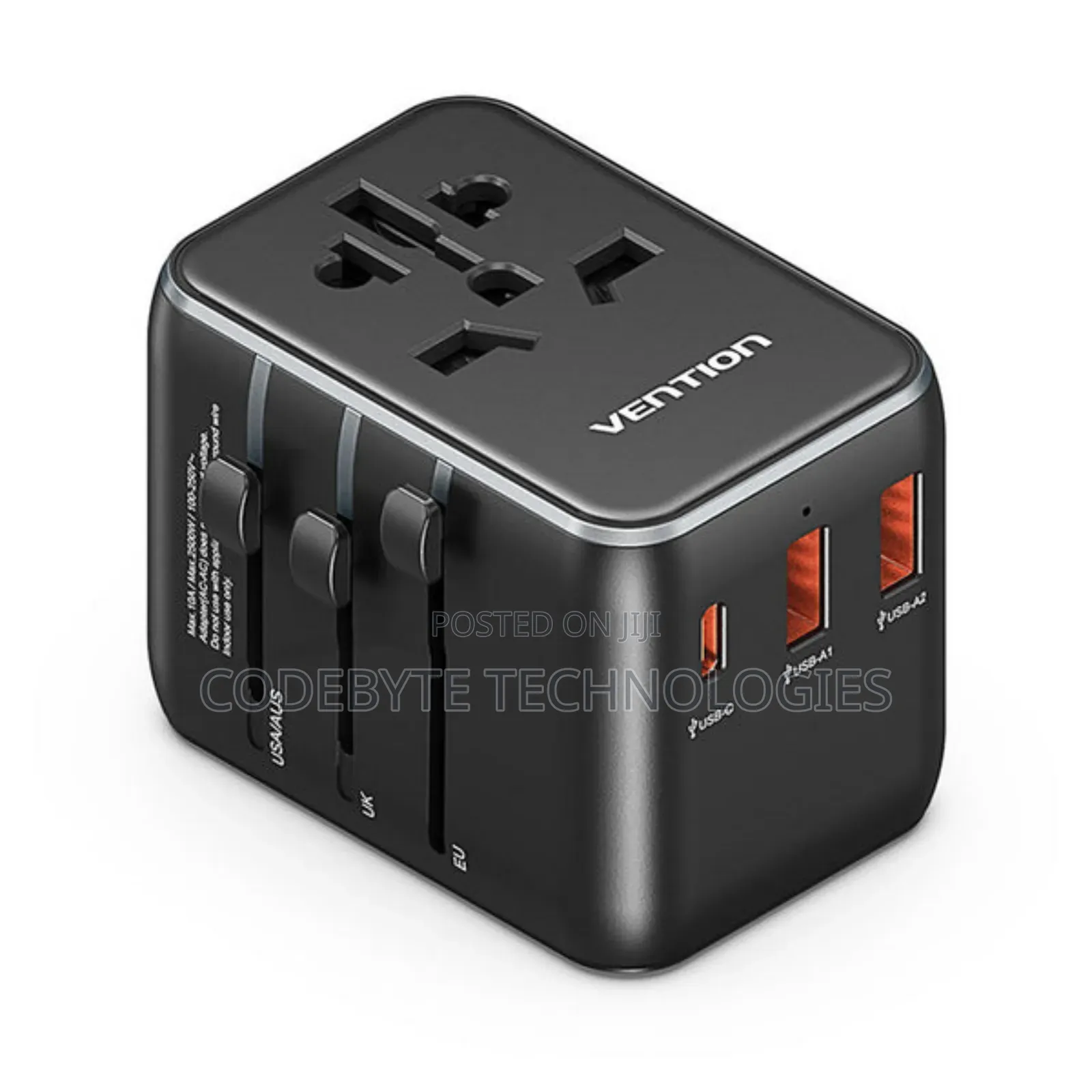 Vention 3-Port Usb (C + a + A) Universal Travel Adapter 20w