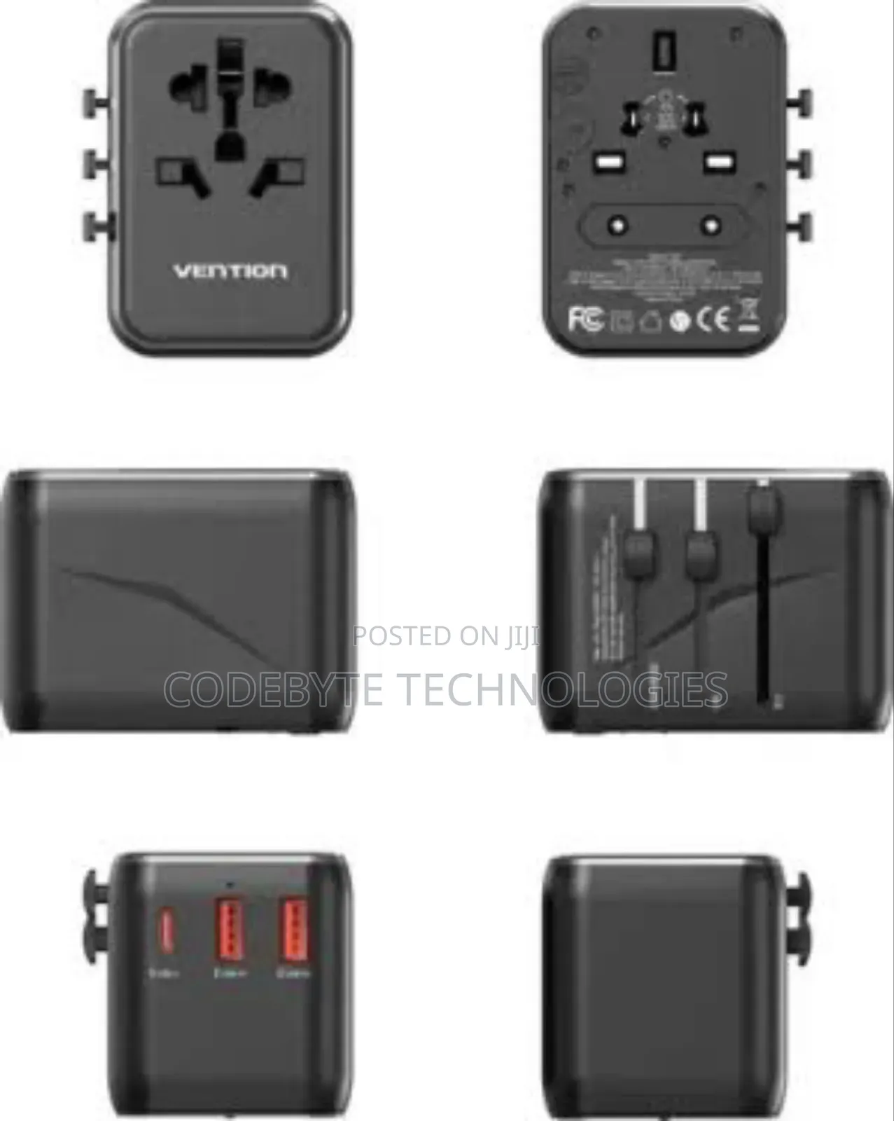 Vention 3-Port Usb (C + a + A) Universal Travel Adapter 20w