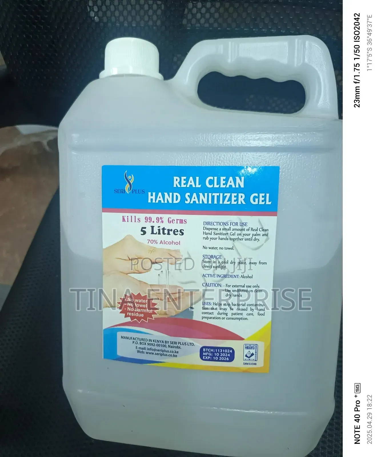 Sanitizer, Gel(5litres)