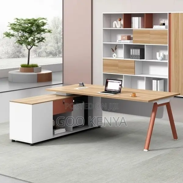 Office Table ; 1.8meters Pedestal L-Shape Executive Desk