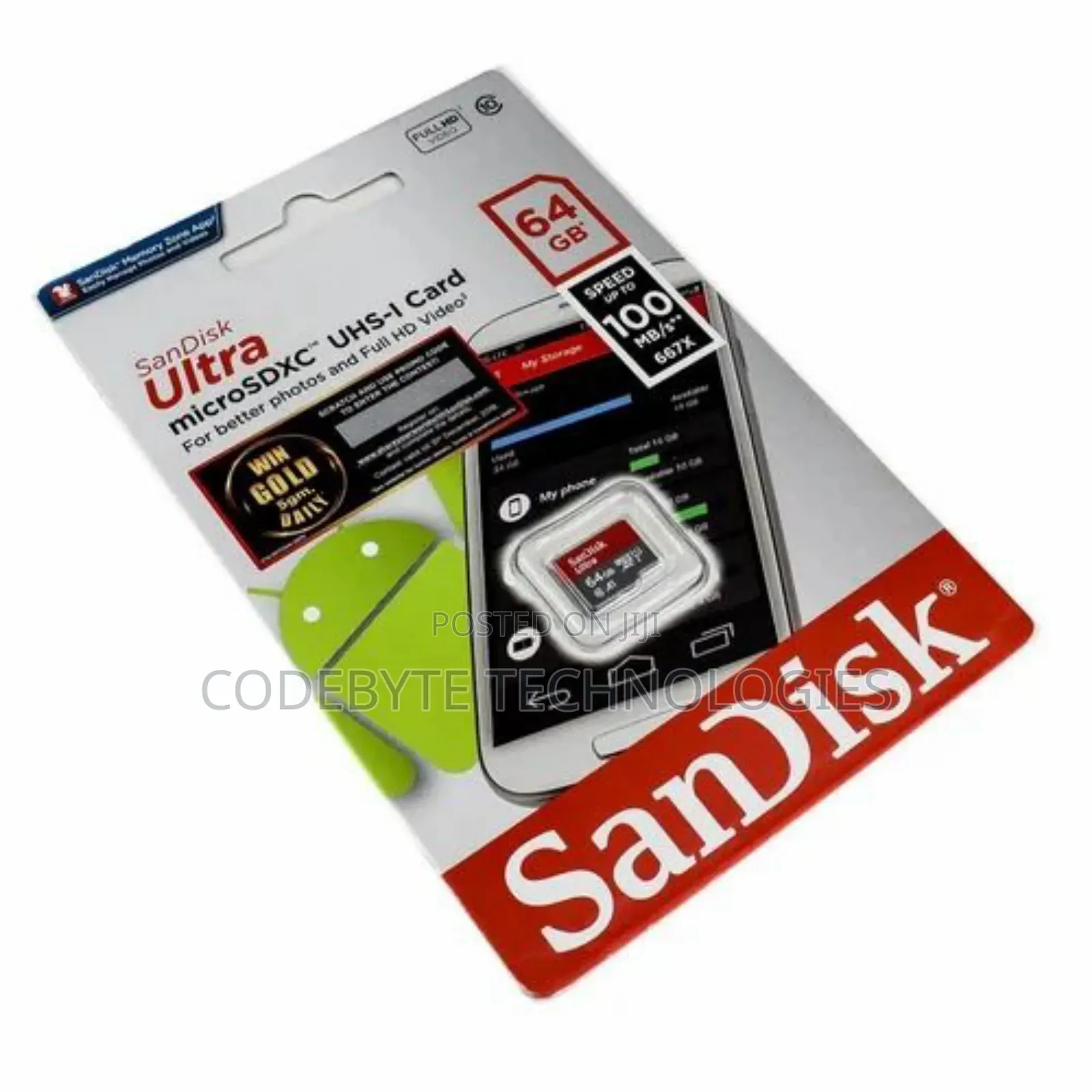 Sandisk Microsd Class 10 100mbps 64gb Without Adapter