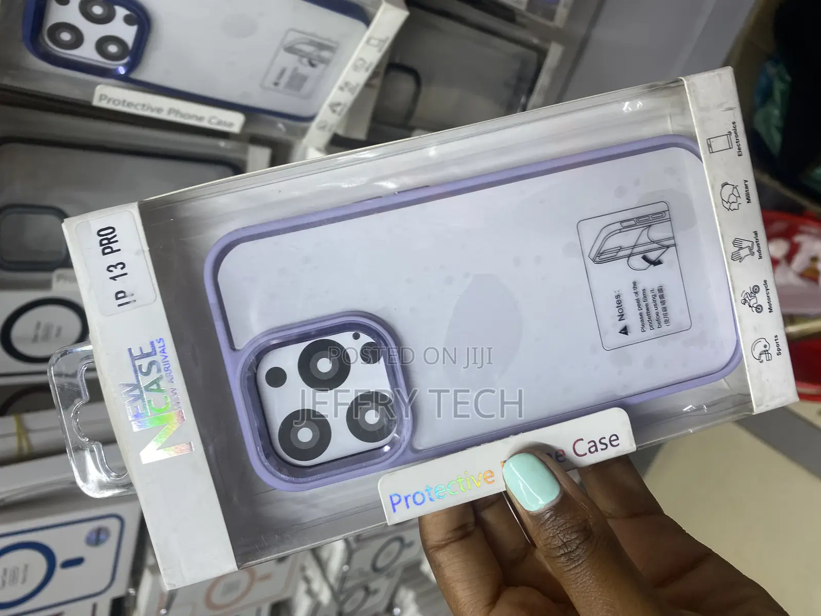 Aibex iPhone 13 Pro New Skin Camera Ring Clear Case-Purple