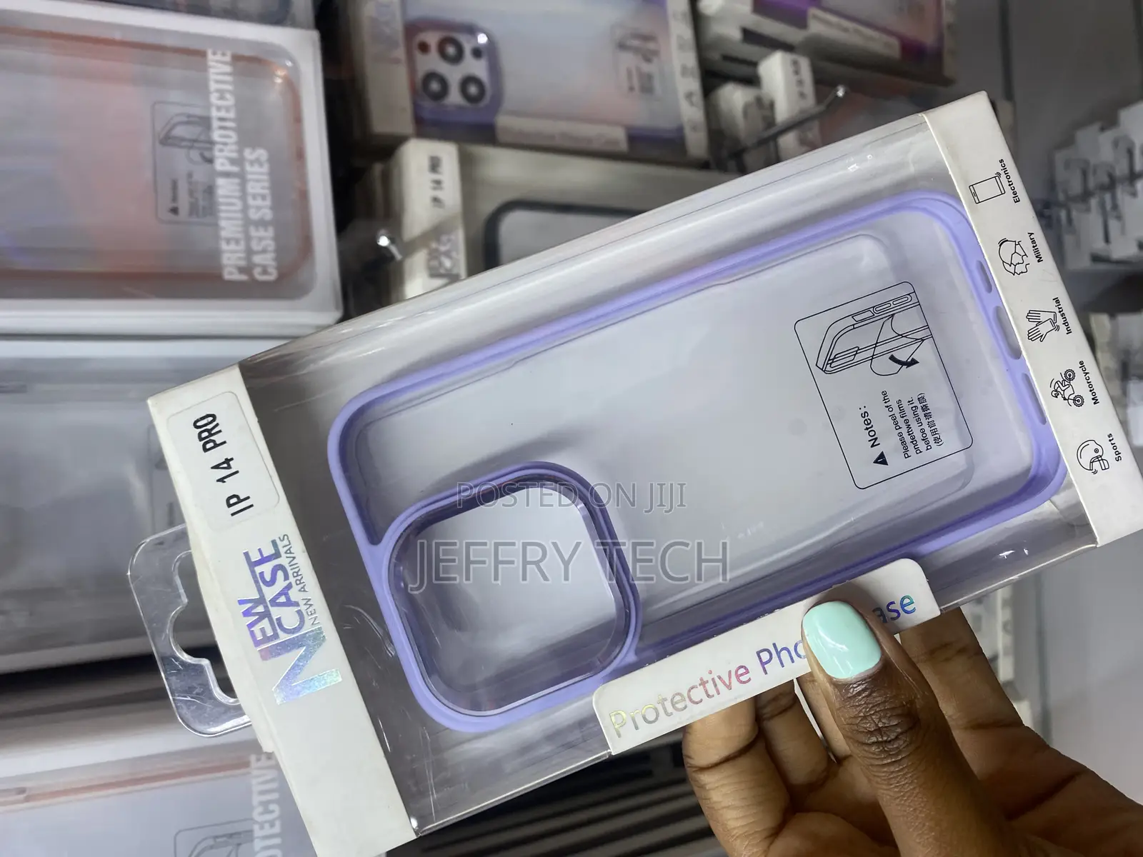 Mekanik iPhone 14 Pro New Skin Camera Ring Clear Case-Purple