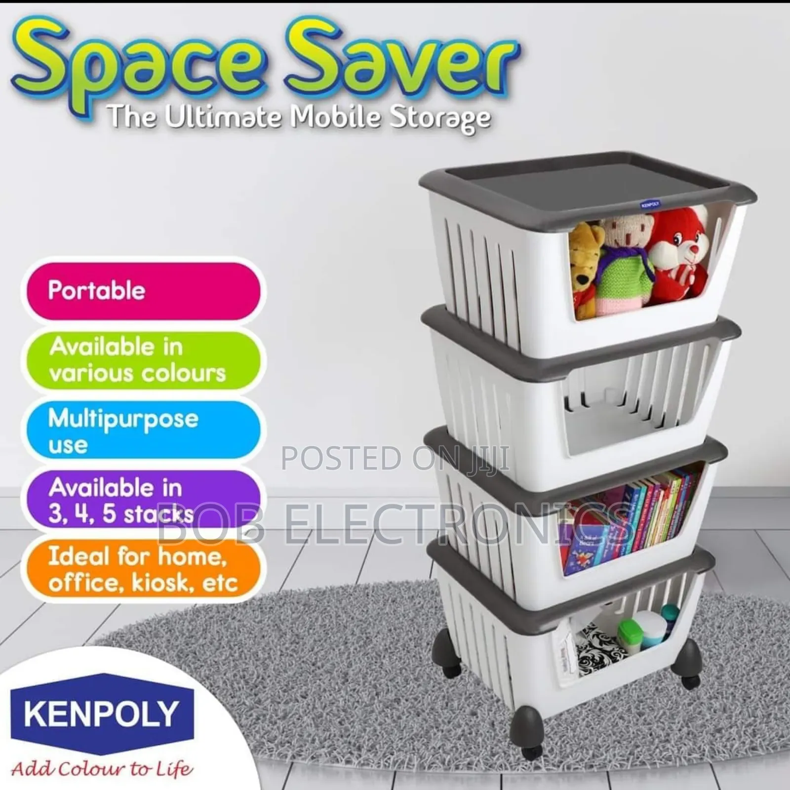 4 Tier Stackable Storage Baskets