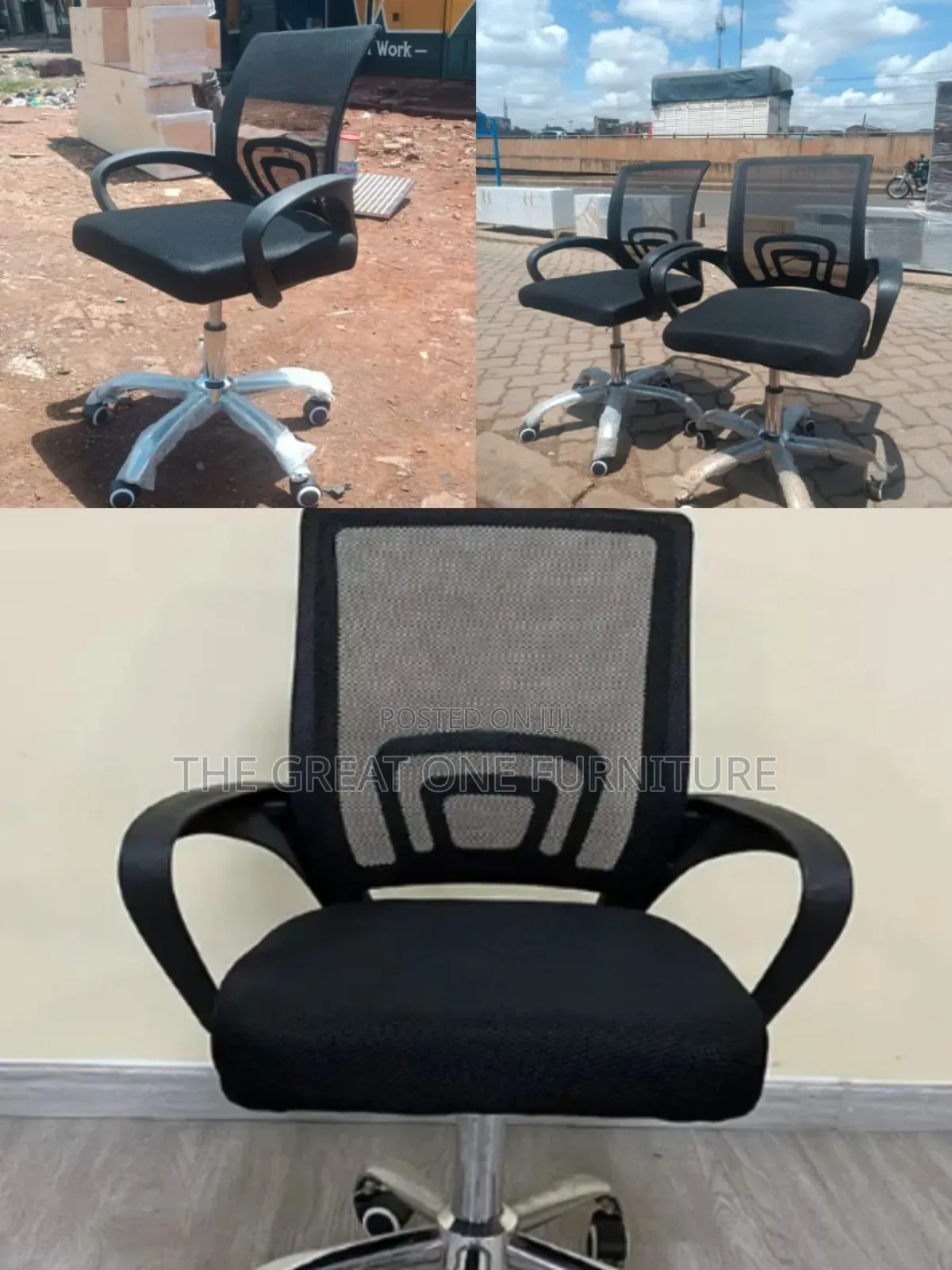 Unique Design Mesh Office Chair in Black Lp5tx