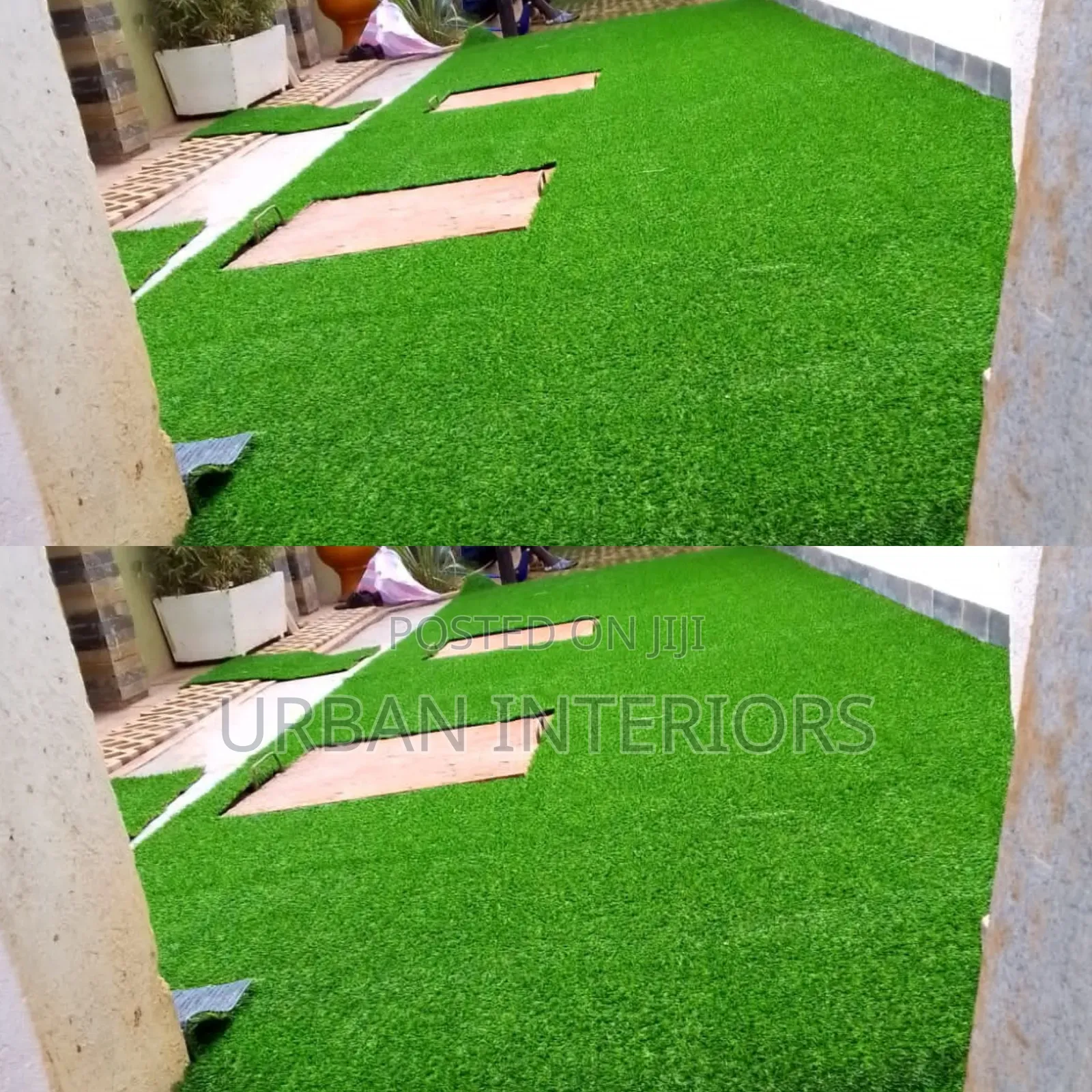 Artificial Grass Carpet Installation With Terraces