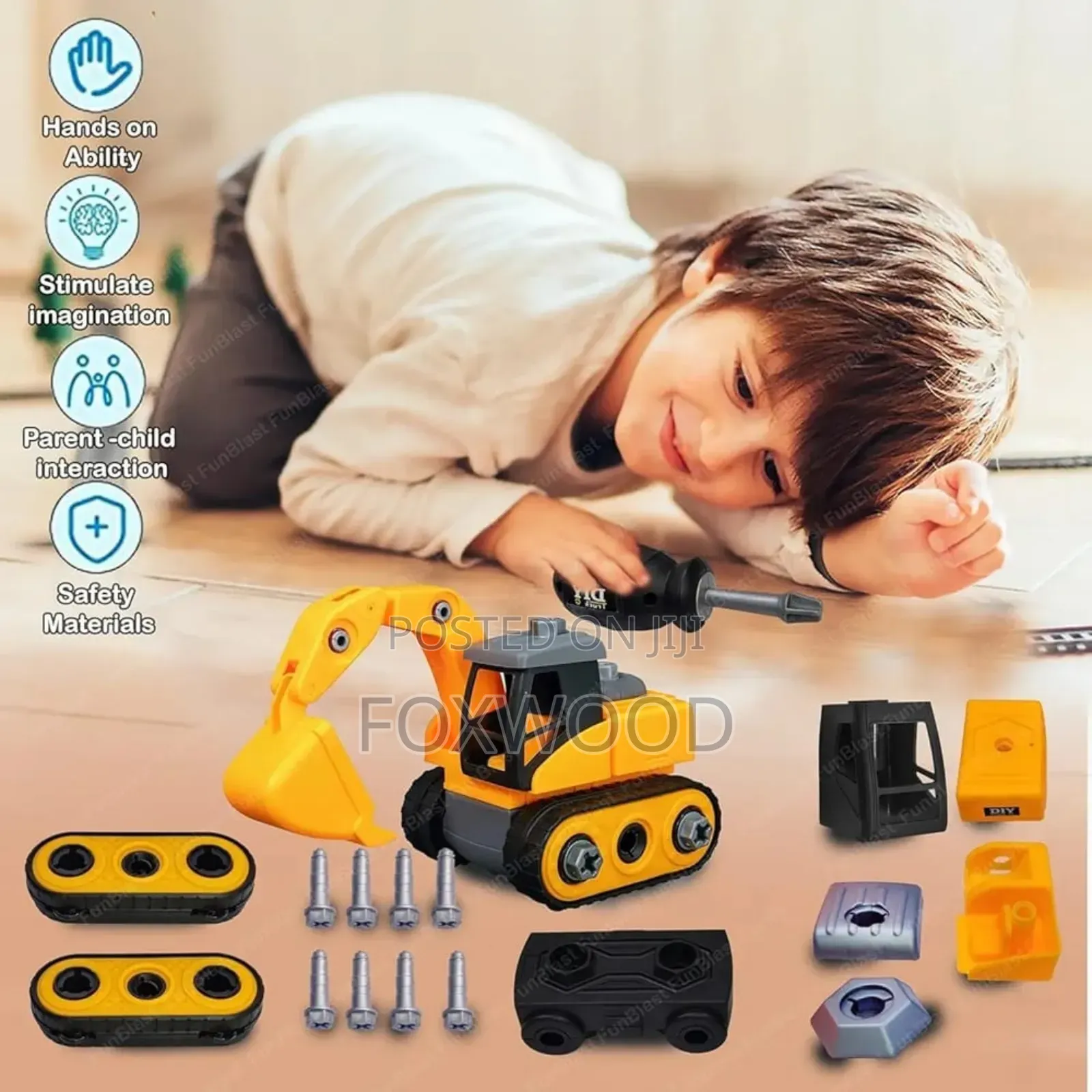 Diy Toy Bulldozer Vehicles Set