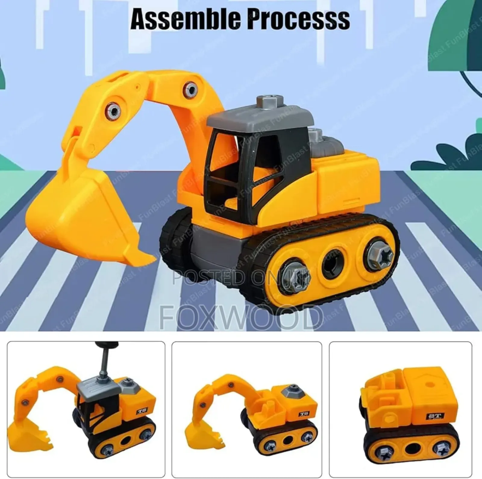 Diy Toy Bulldozer Vehicles Set