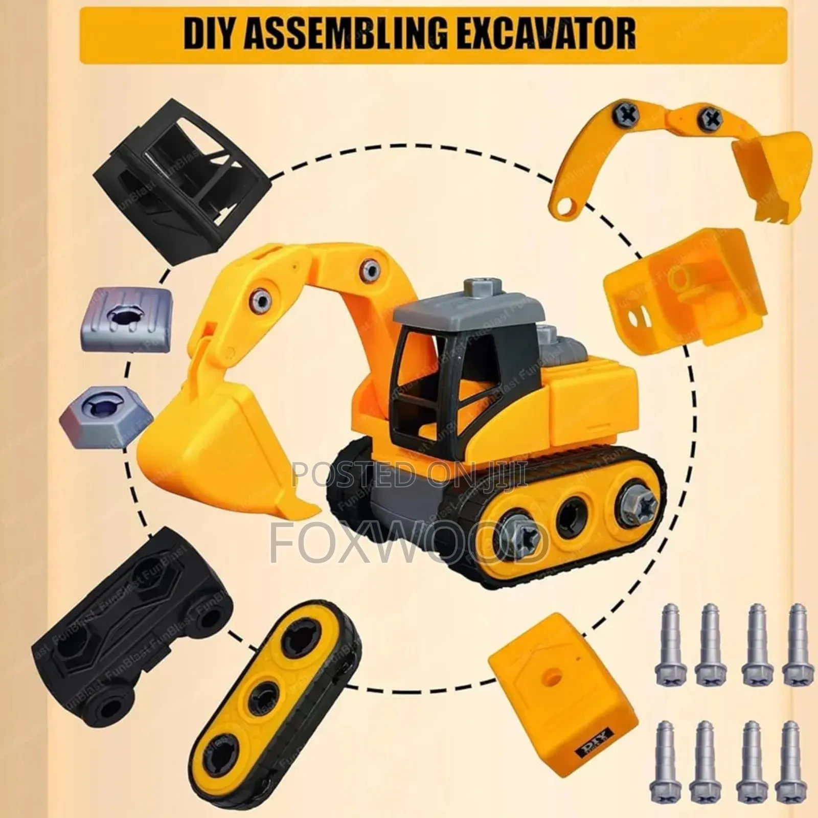 Diy Toy Bulldozer Vehicles Set