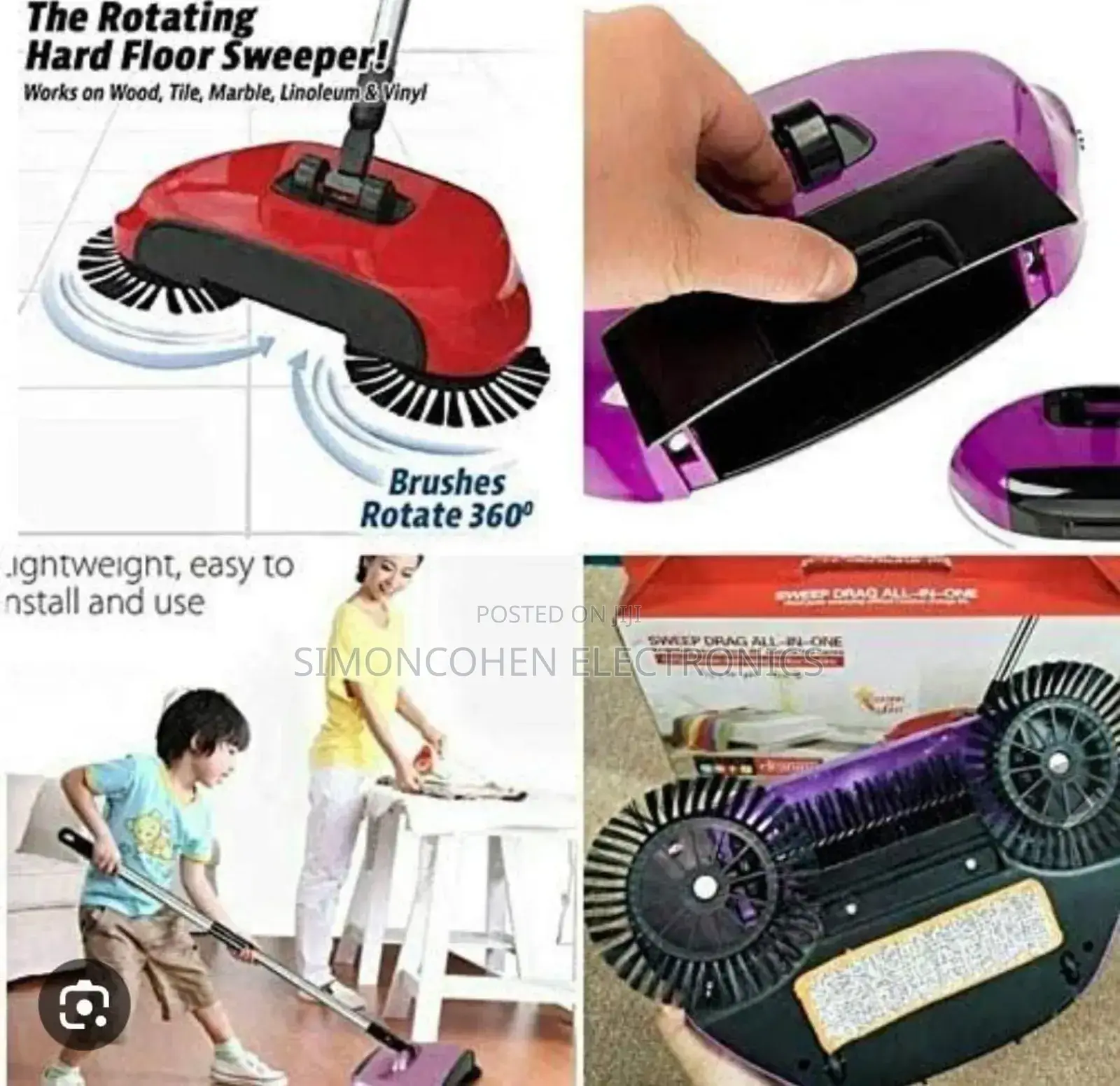 Manual Sweep Drag All in One Rotating Brush